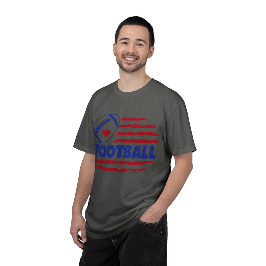 Patriotic Heart Football T-Shirt