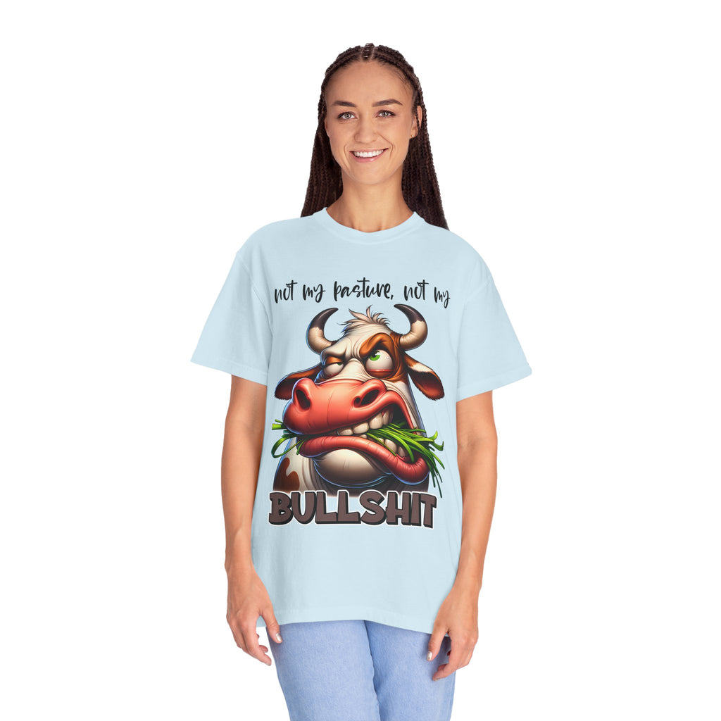 Graphic T-Shirt — 'Not My Horoscope, Not My Bullshit' Funny Cow Illustration