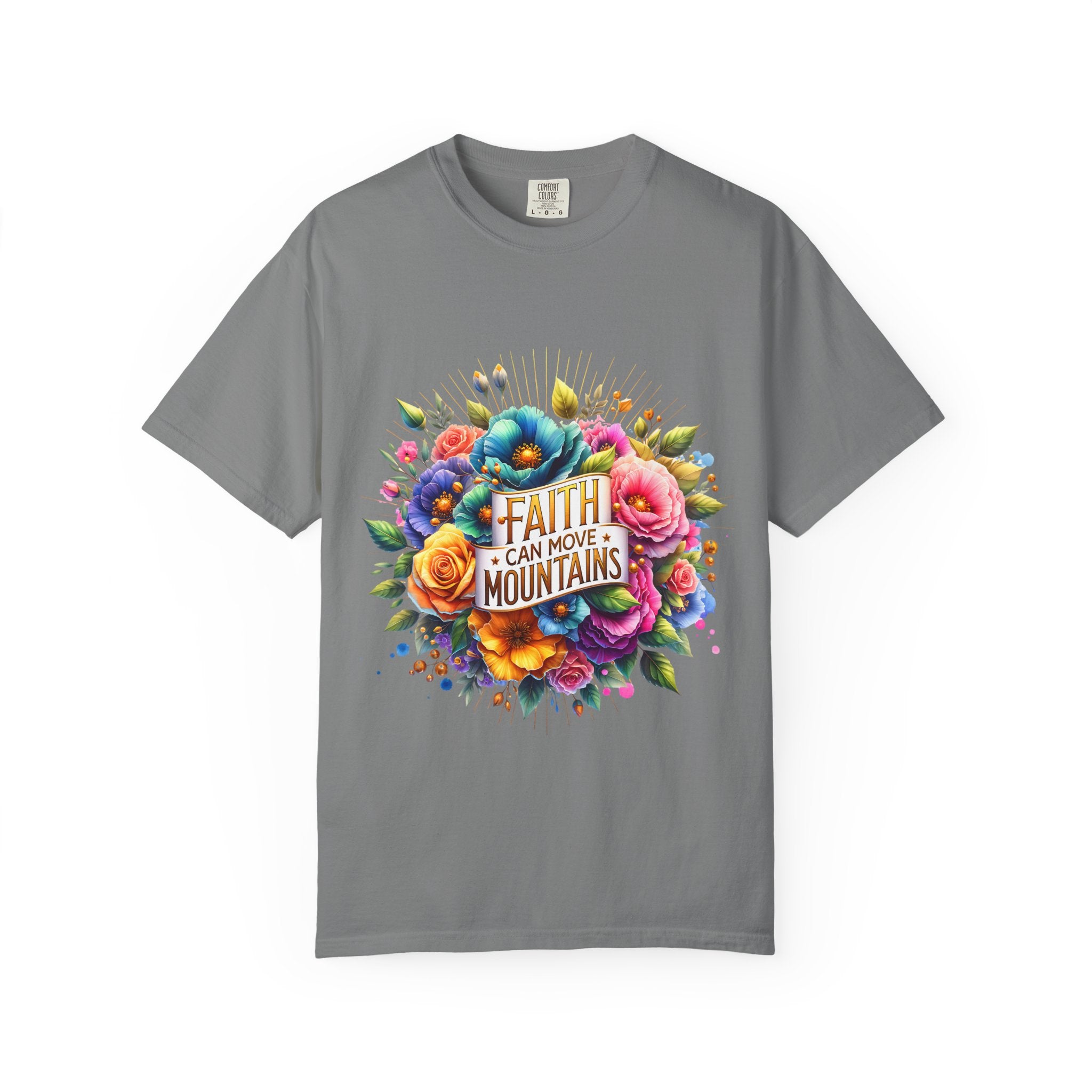 Faith Can Move Mountains Floral T‑Shirt