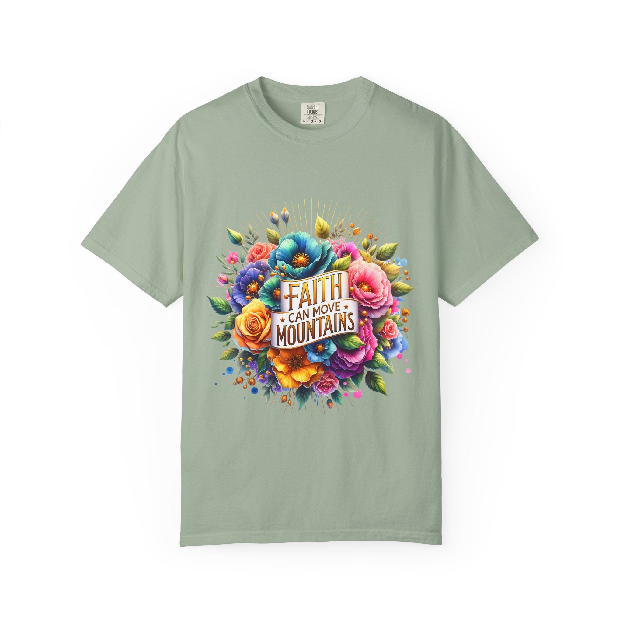 Faith Can Move Mountains Floral T‑Shirt