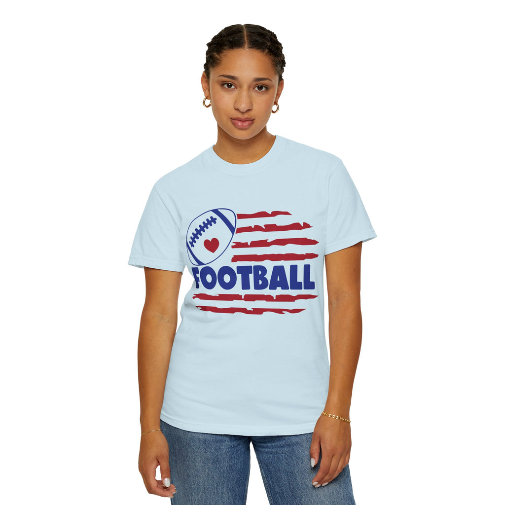 Patriotic Heart Football T-Shirt