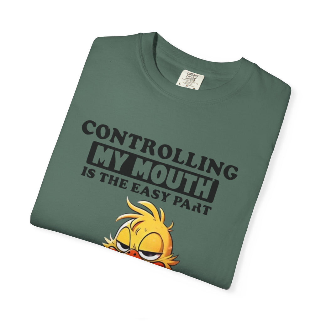 Controlling My Mouth T-Shirt — Funny Duck Face Coffee Graphic Tee