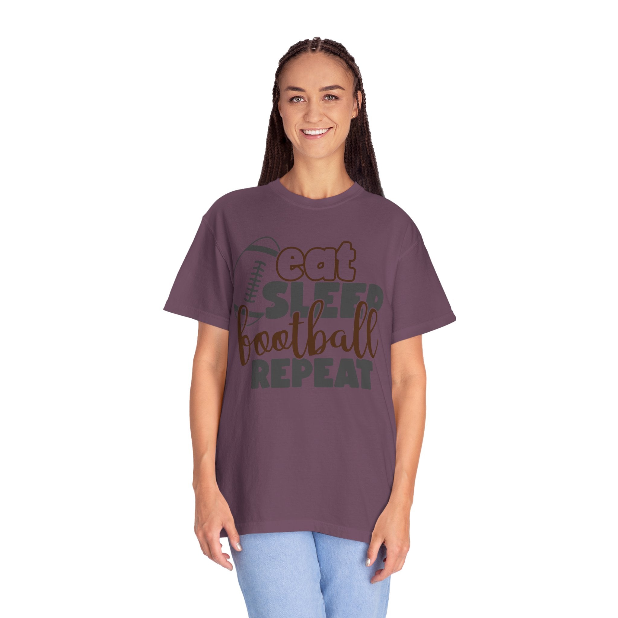 Eat Sleep Football Repeat T-Shirt — Football Fan Tee