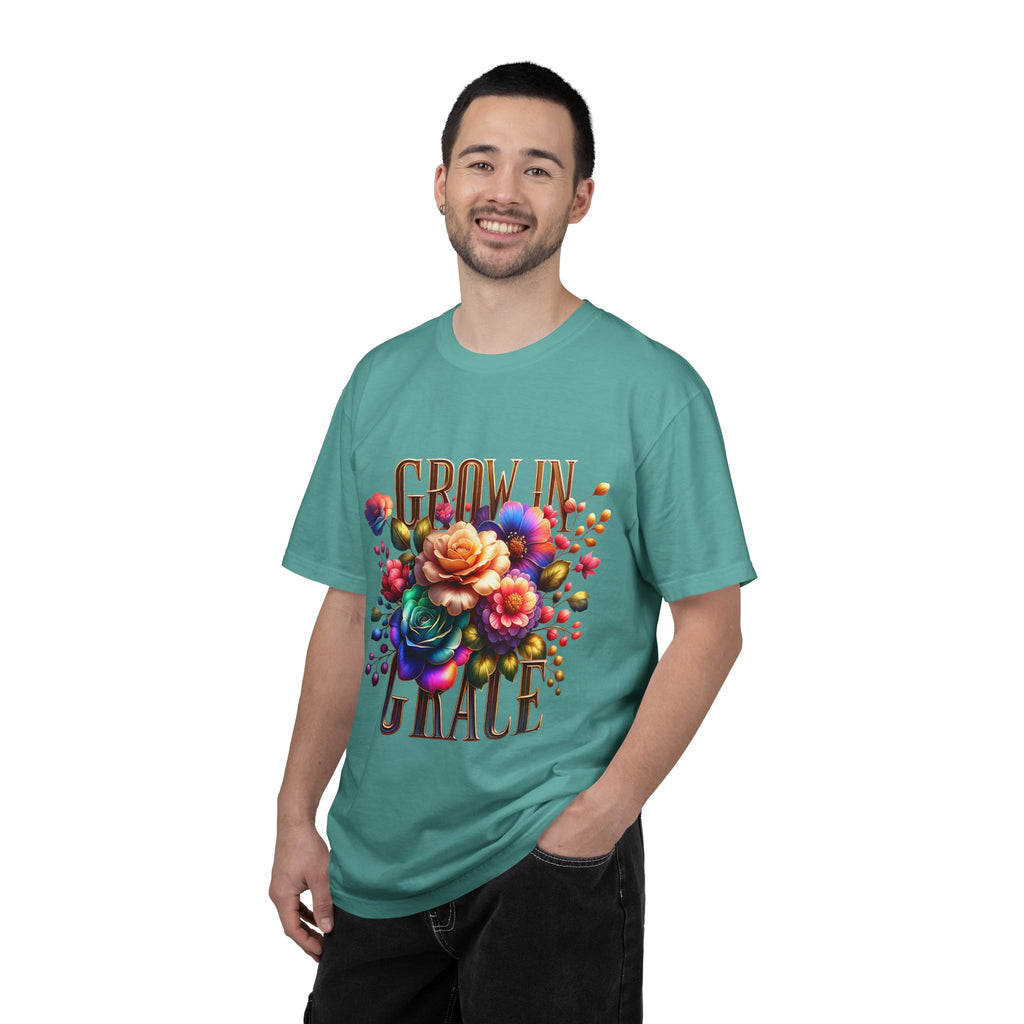 Grow in Grace Floral T-Shirt — Inspirational Floral Graphic Tee