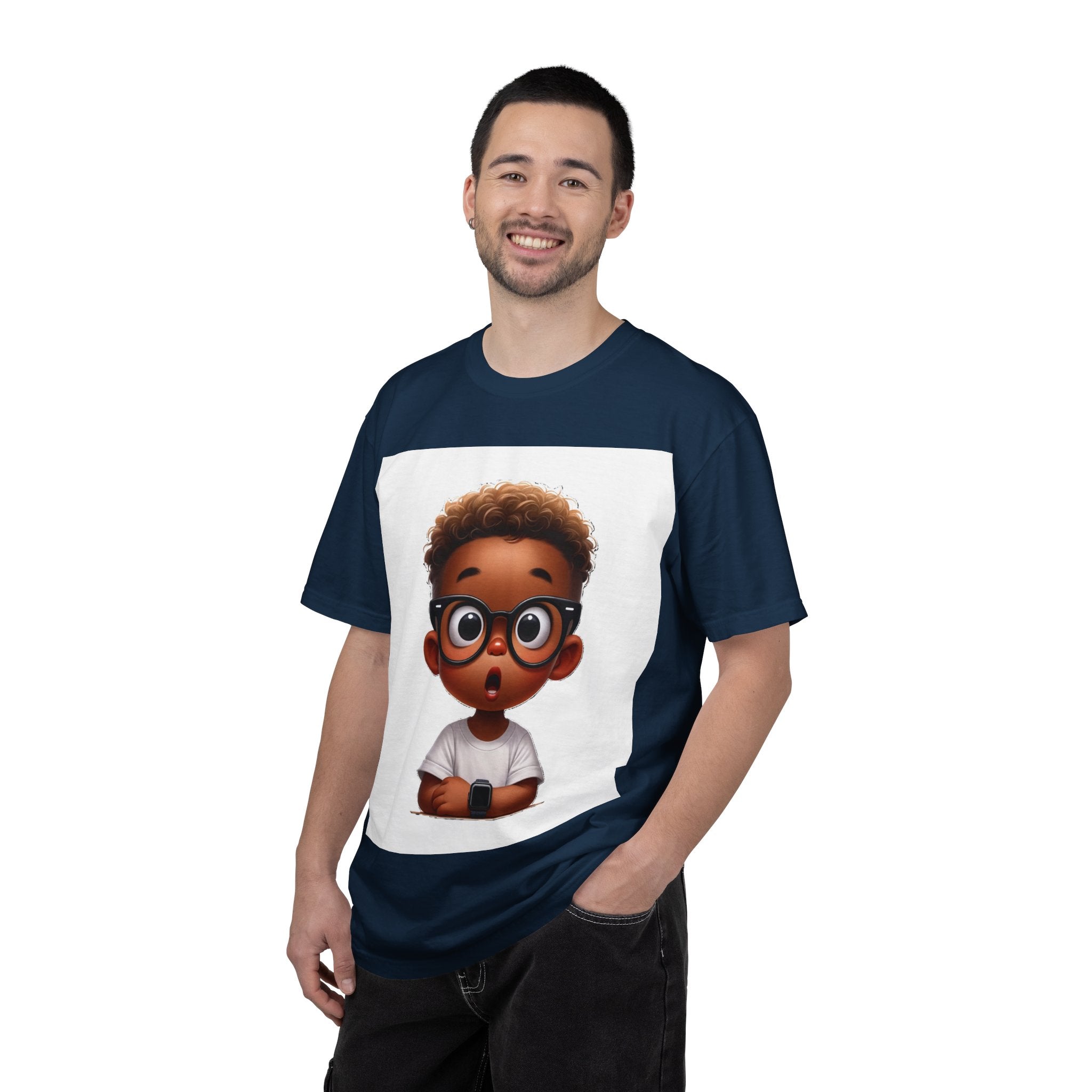 Surprised Cartoon Black Boy T-Shirt — Cute Kids Character Tee