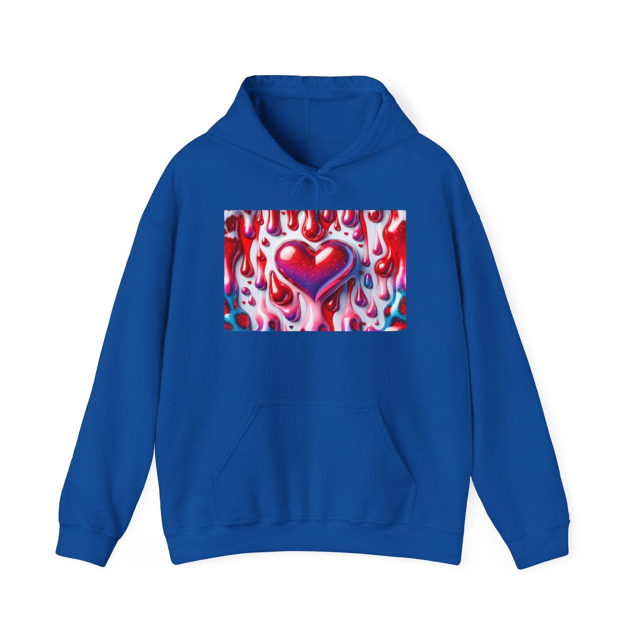 Heart Melt Hoodie — Colorful Dripping Heart Graphic Hooded Sweatshirt