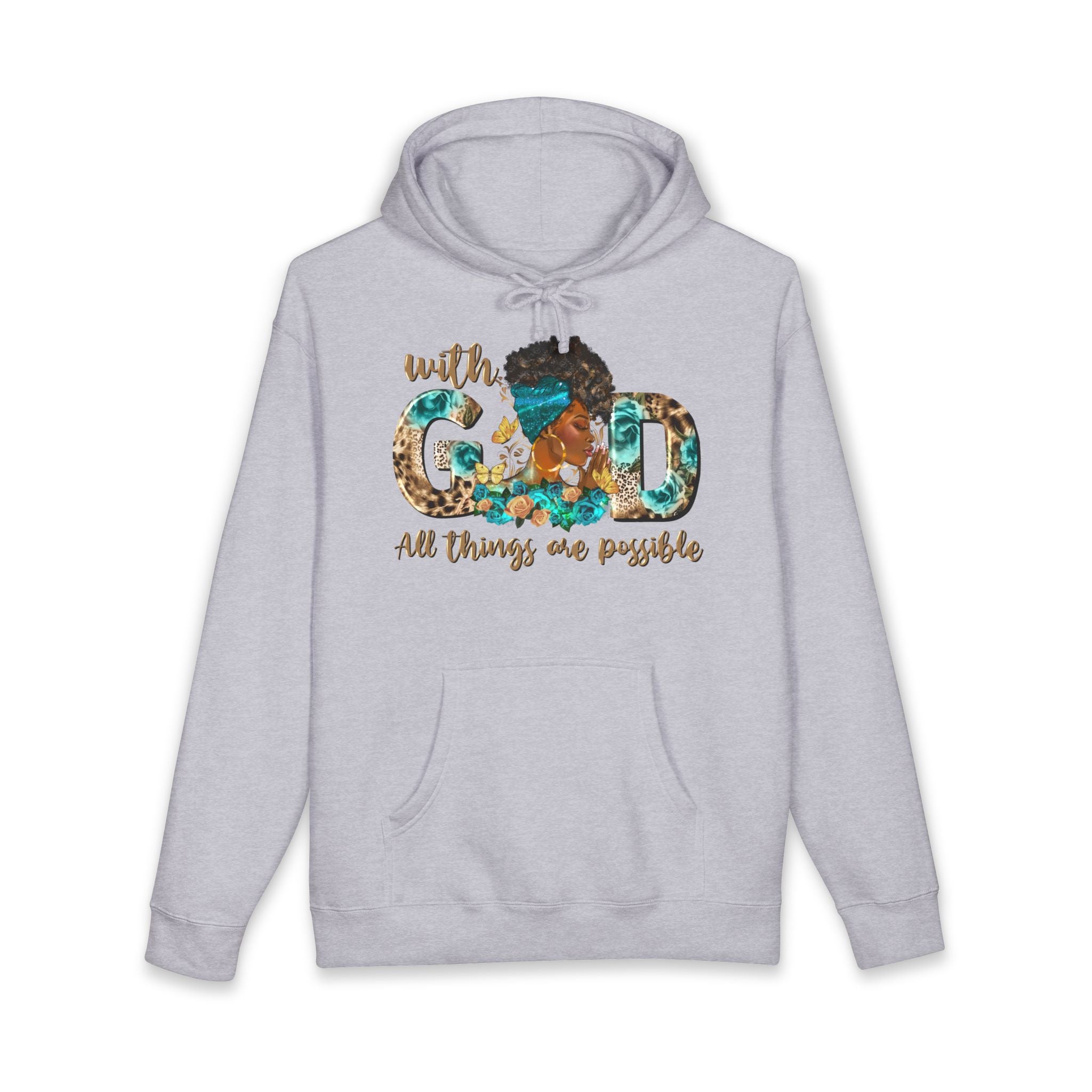 Christian Hoodie "With God All Things Are Possible" – Inspirational Faith Sweatshirt