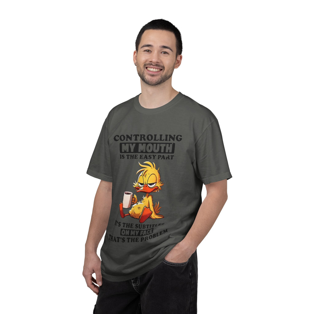 Controlling My Mouth T-Shirt — Funny Duck Face Coffee Graphic Tee