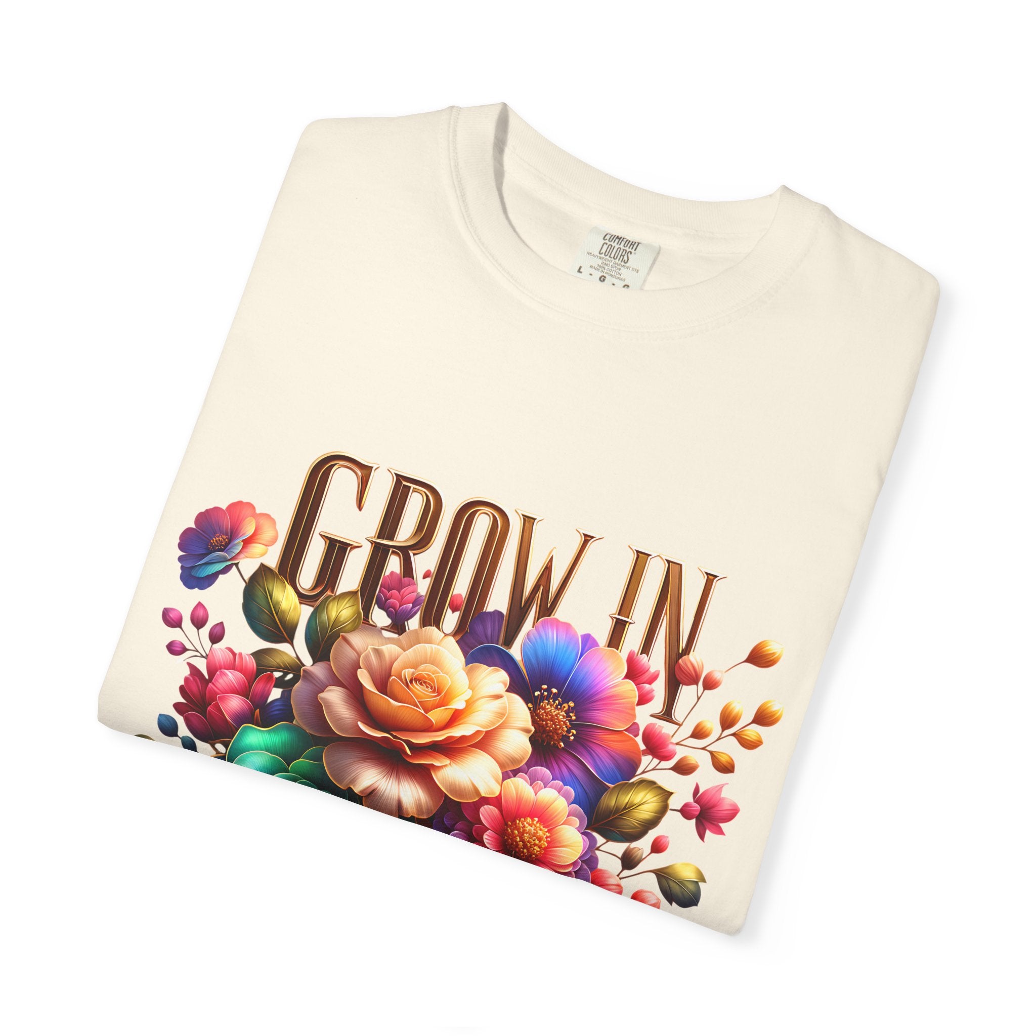 Grow in Grace Floral T-Shirt — Inspirational Floral Graphic Tee