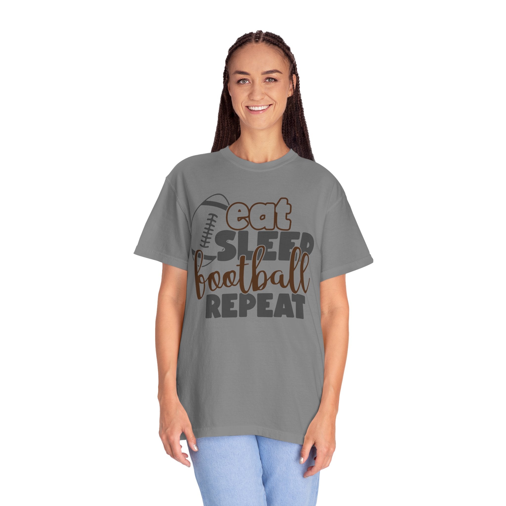 Eat Sleep Football Repeat T-Shirt — Football Fan Tee