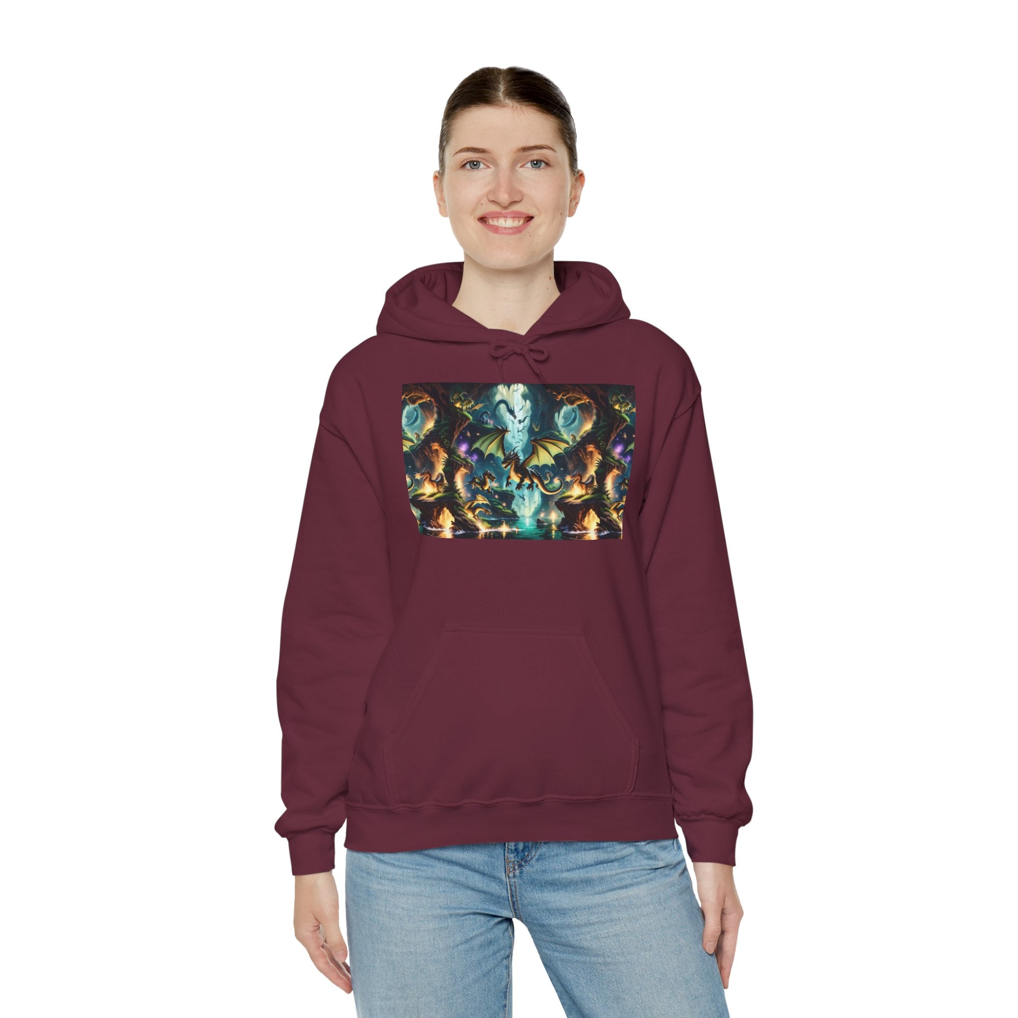 Mystical Cosmic Dragon Hoodie — Fantasy Sci‑Fi Graphic Sweatshirt