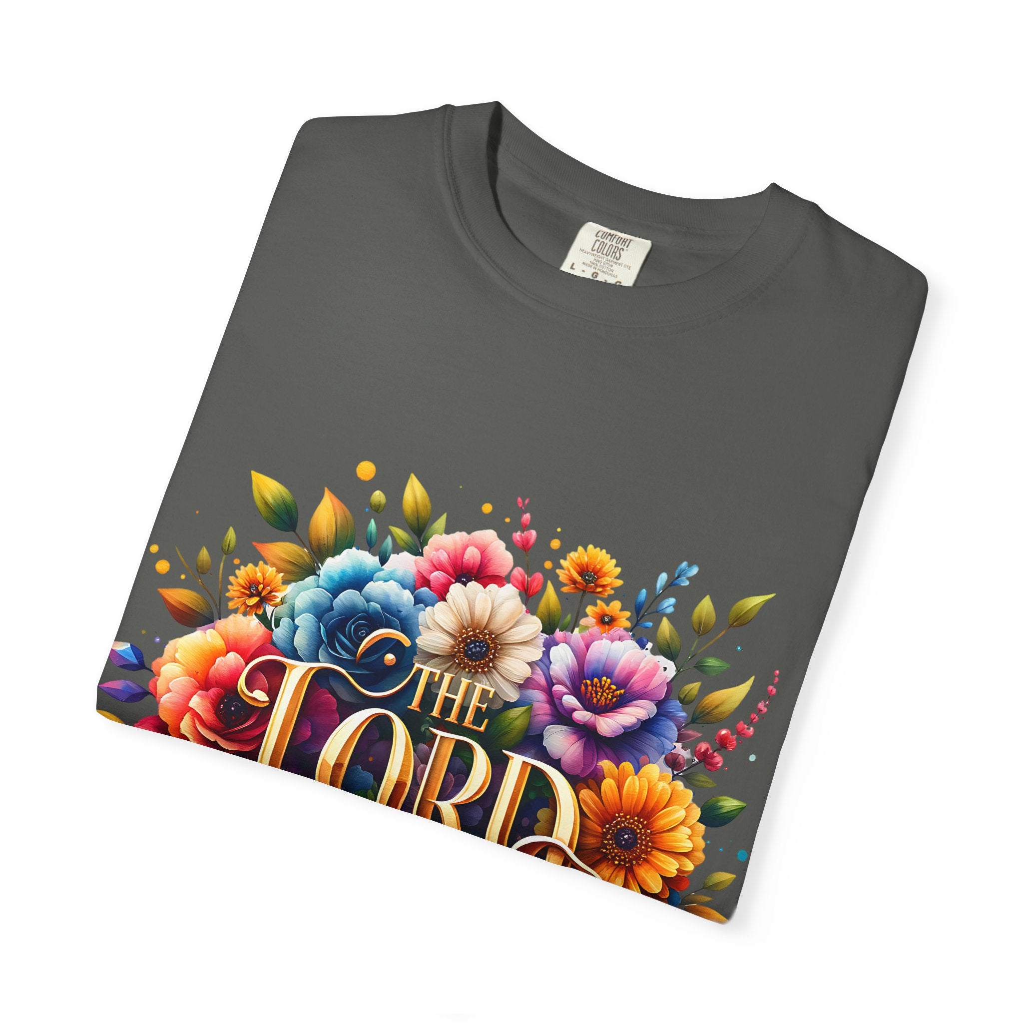 T-Shirt — "The Lord Is My Strength" Floral Christian Tee