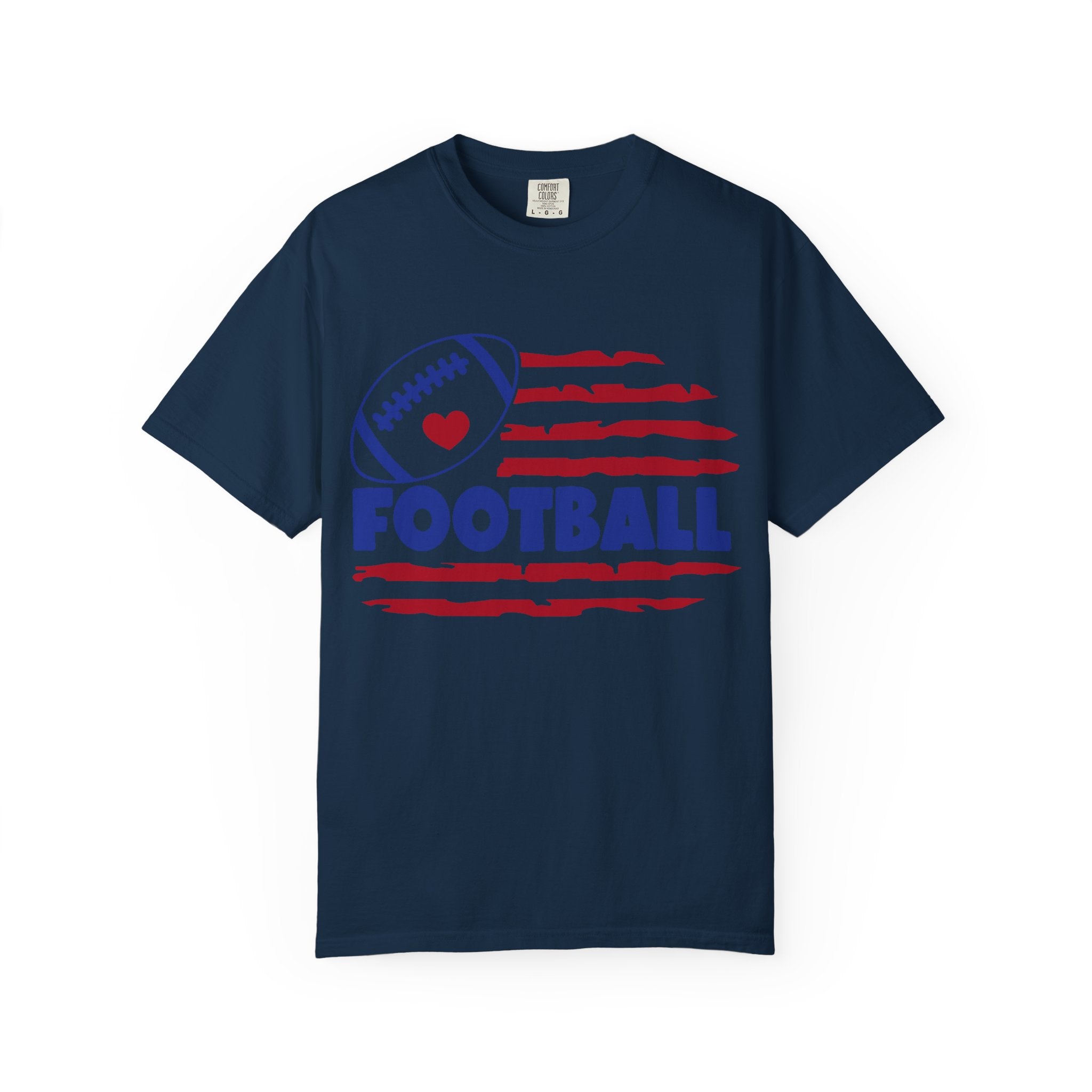 Patriotic Heart Football T-Shirt