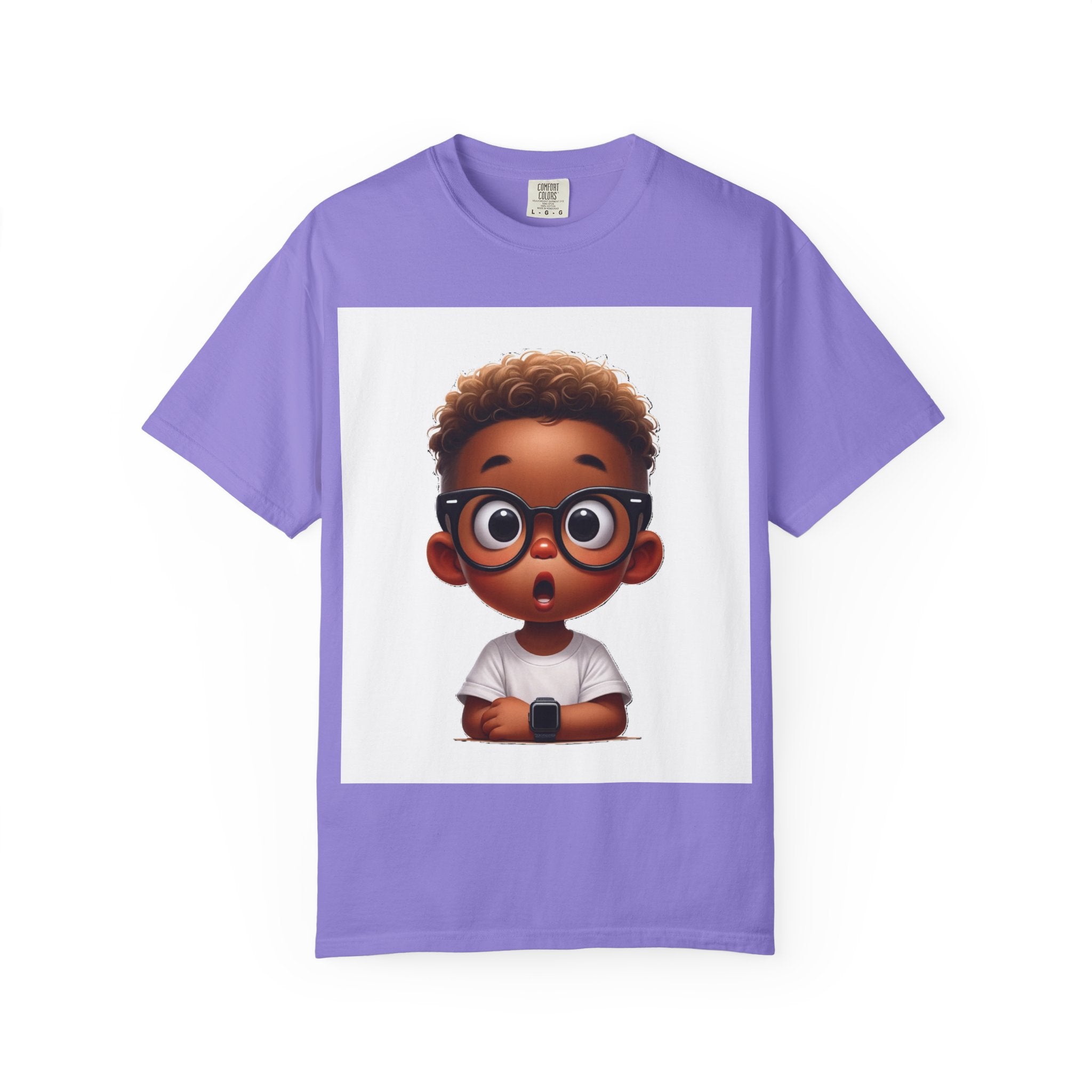 Surprised Cartoon Black Boy T-Shirt — Cute Kids Character Tee
