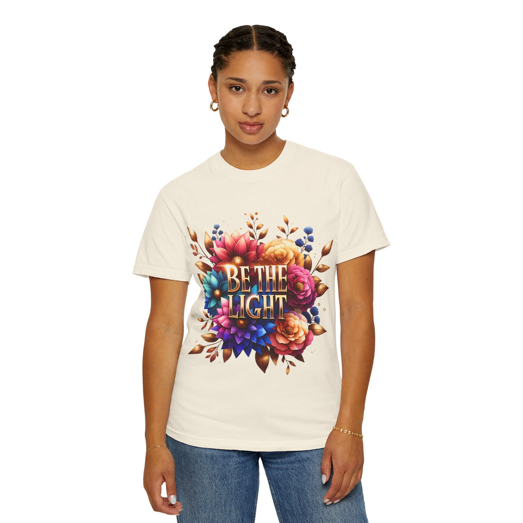 Be The Light Floral T-Shirt — Inspirational Botanical Graphic Tee