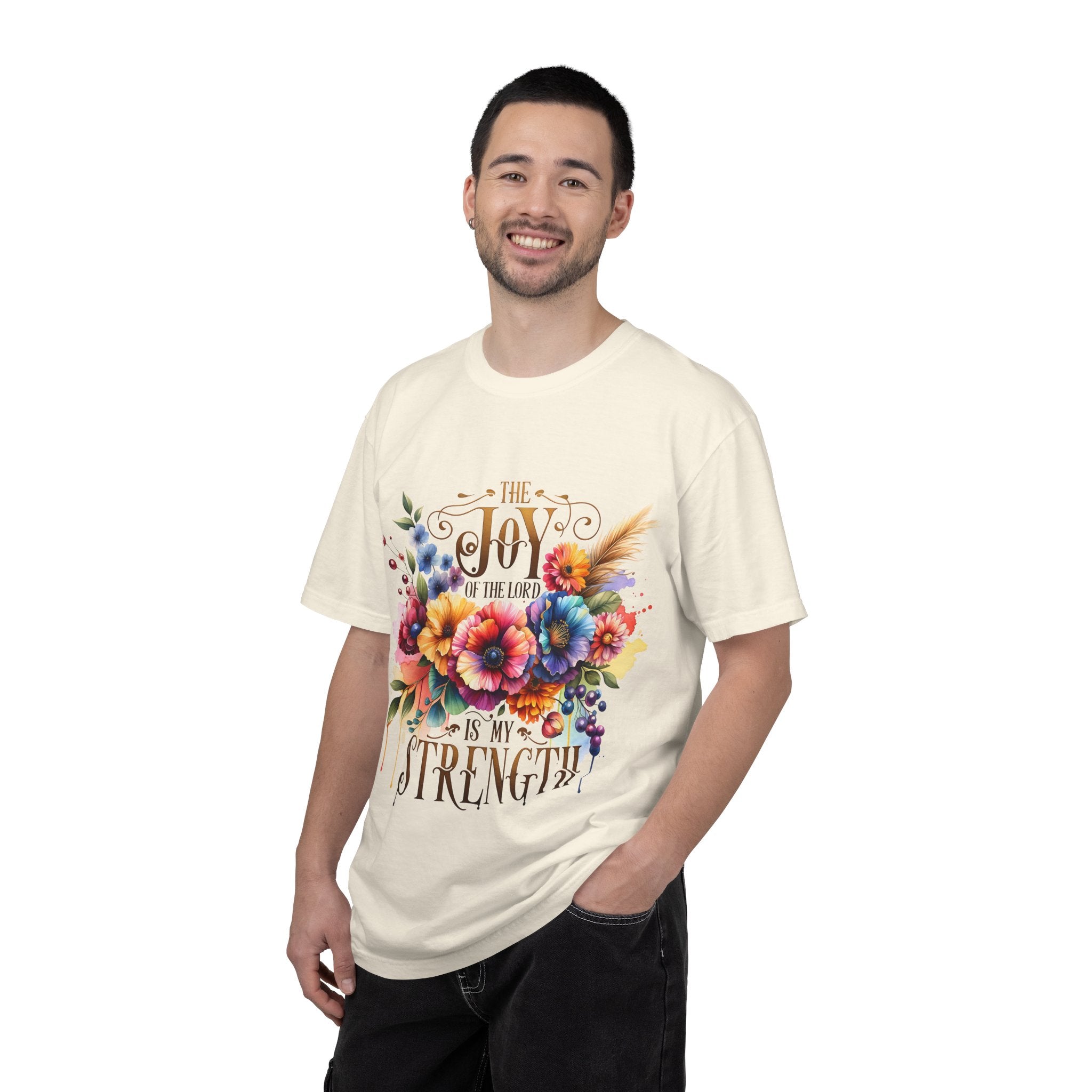 Joy in the Lord Floral T-Shirt — "The Joy of the Lord Is My Strength" Christian Tee