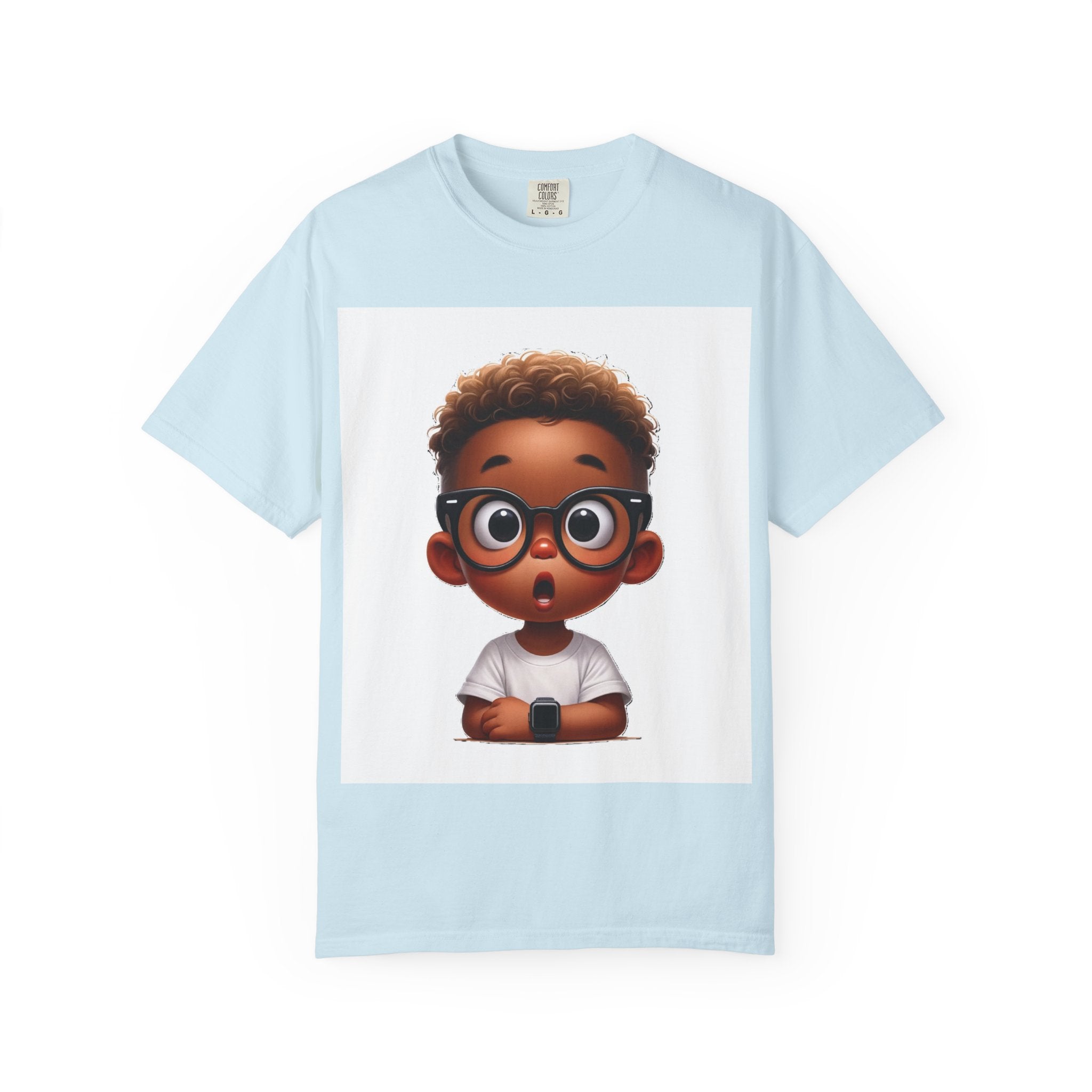 Surprised Cartoon Black Boy T-Shirt — Cute Kids Character Tee