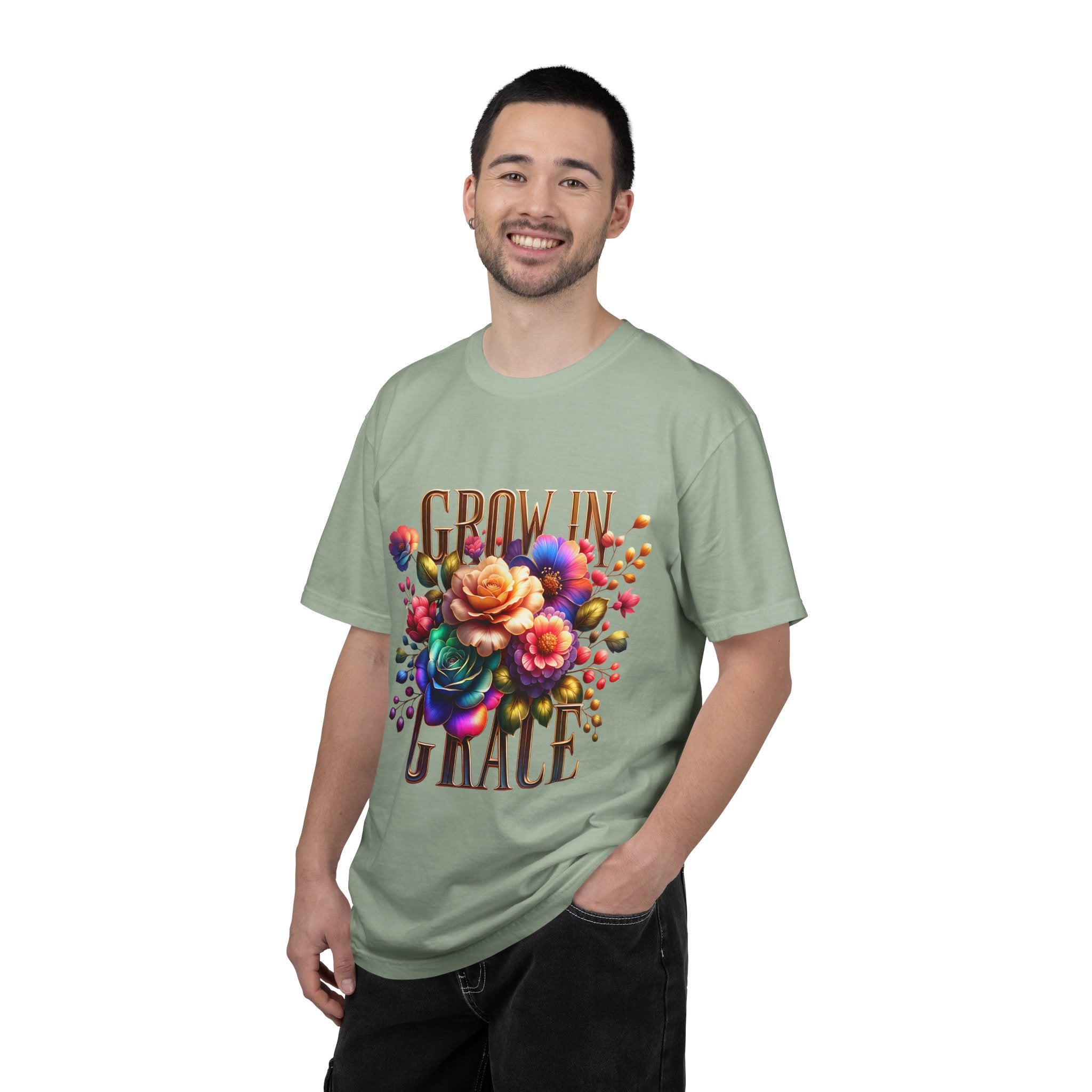 Grow in Grace Floral T-Shirt — Inspirational Floral Graphic Tee