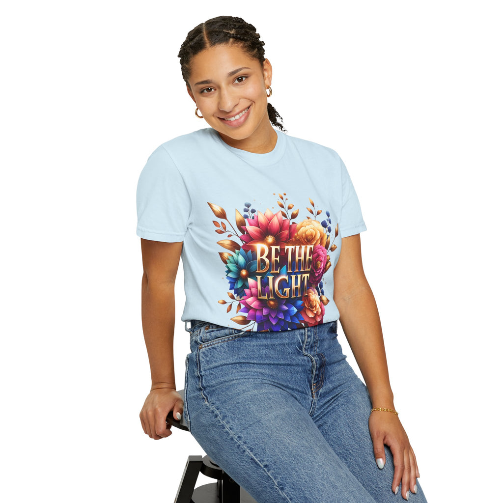 Be The Light Floral T-Shirt — Inspirational Botanical Graphic Tee