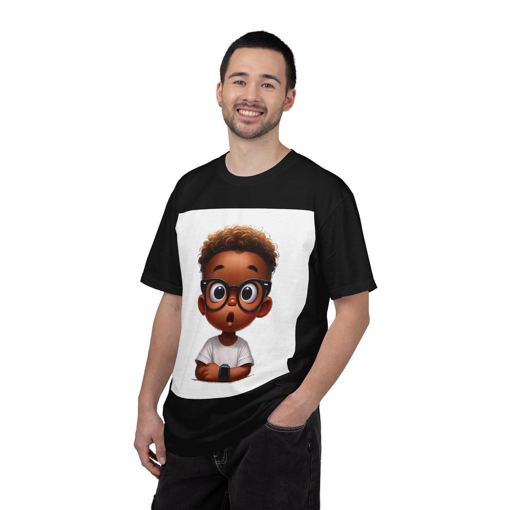 Surprised Cartoon Black Boy T-Shirt — Cute Kids Character Tee