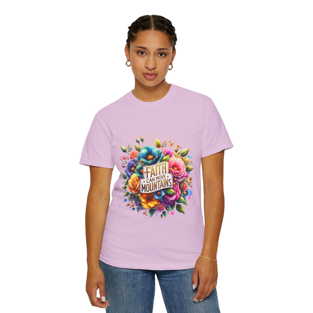 Faith Can Move Mountains Floral T‑Shirt