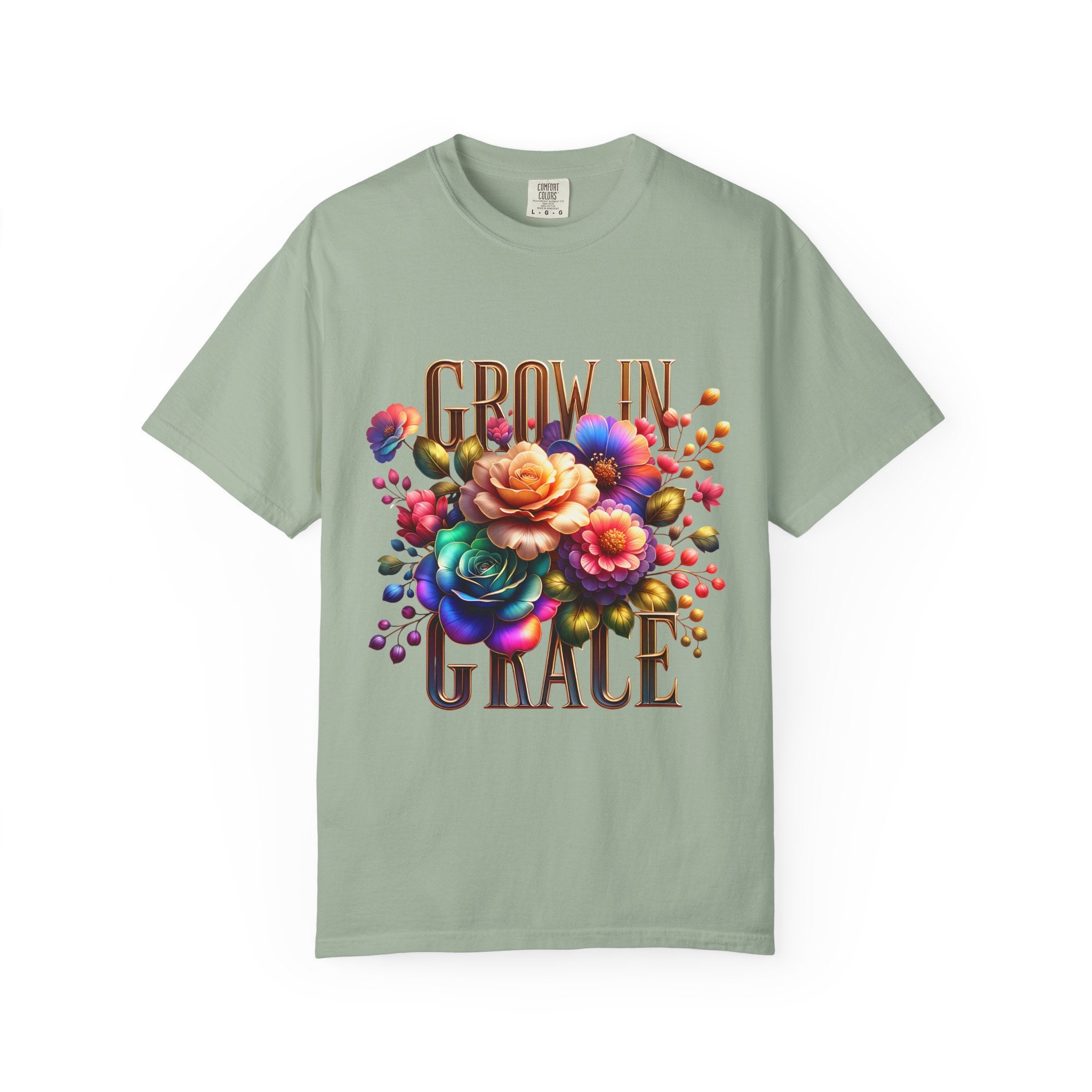 Grow in Grace Floral T-Shirt — Inspirational Floral Graphic Tee