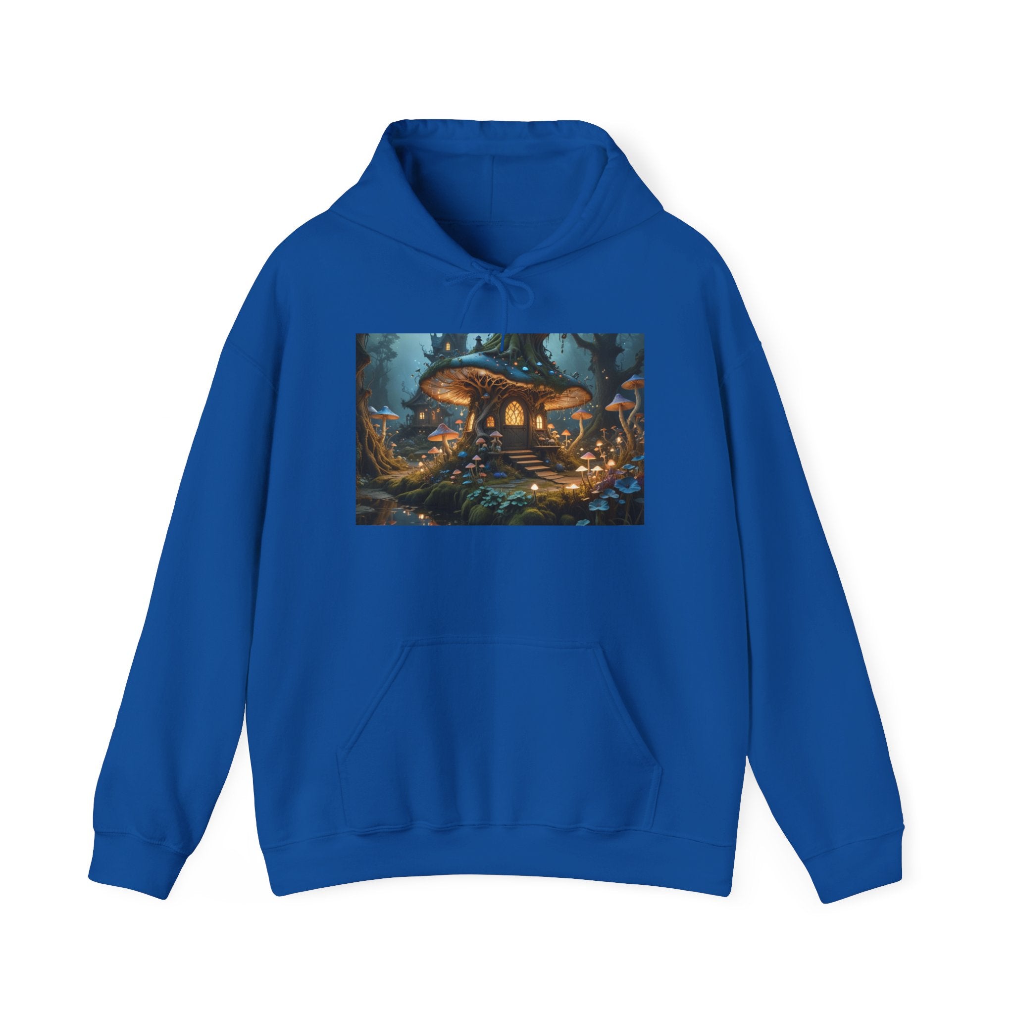 Hoodie — Enchanted Mushroom Cottage Illustration Hoodie