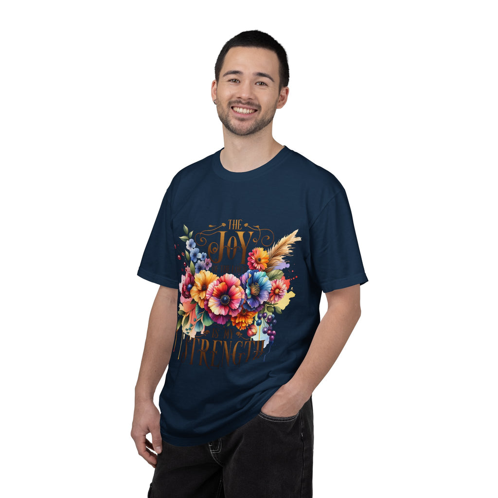 Joy in the Lord Floral T-Shirt — "The Joy of the Lord Is My Strength" Christian Tee