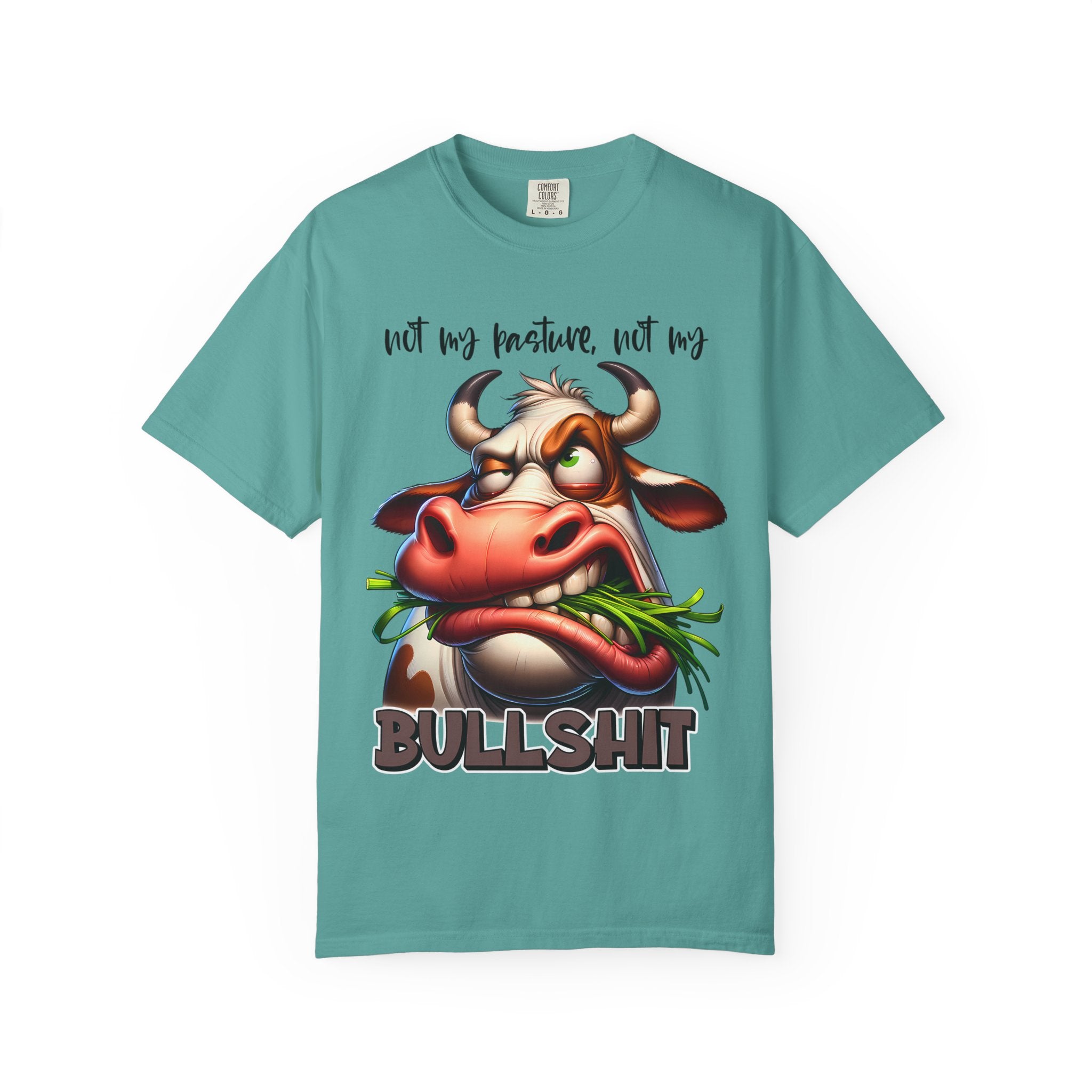 Graphic T-Shirt — 'Not My Horoscope, Not My Bullshit' Funny Cow Illustration