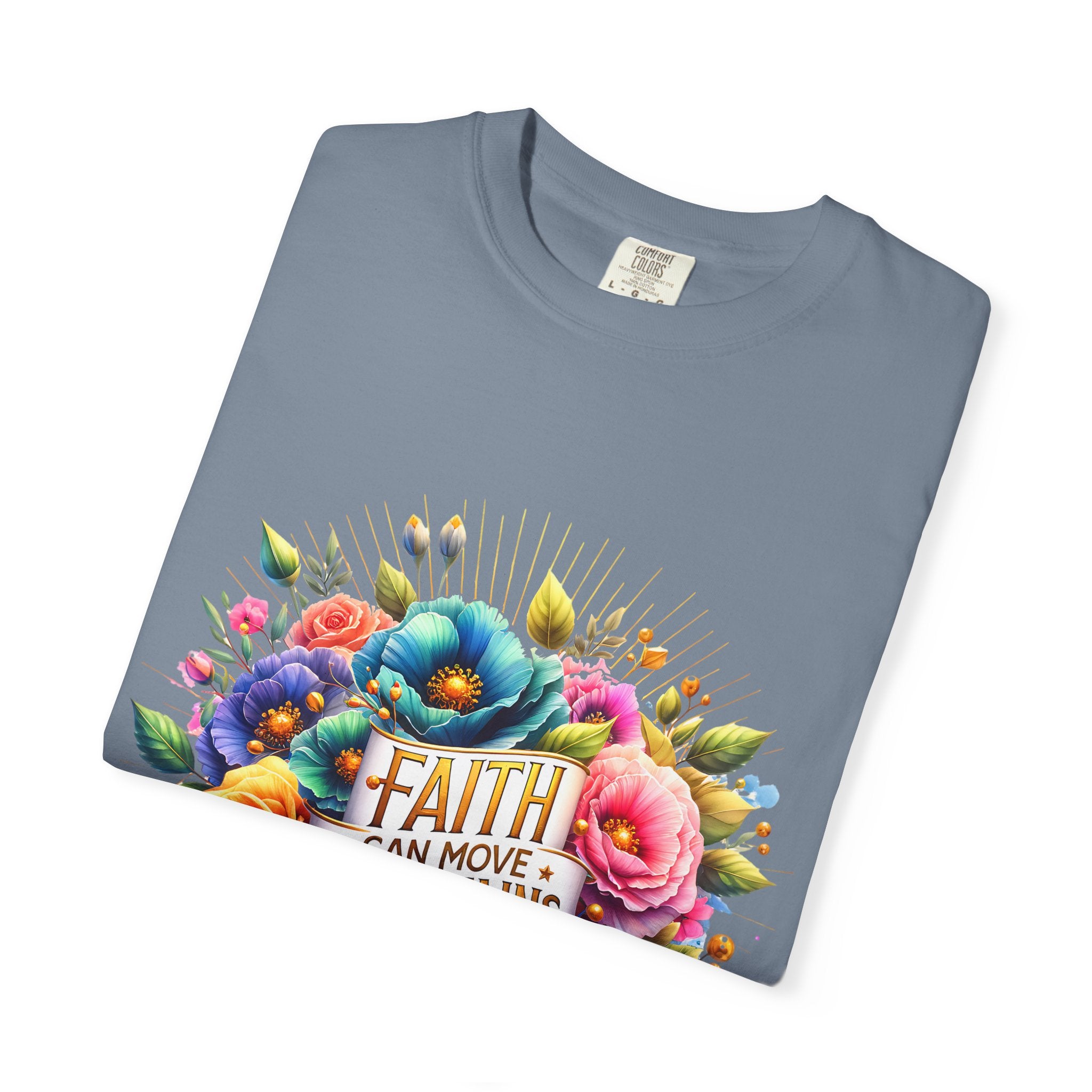 Faith Can Move Mountains Floral T‑Shirt