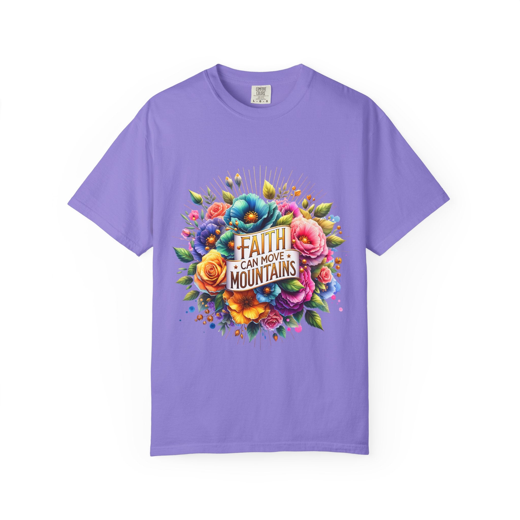 Faith Can Move Mountains Floral T‑Shirt