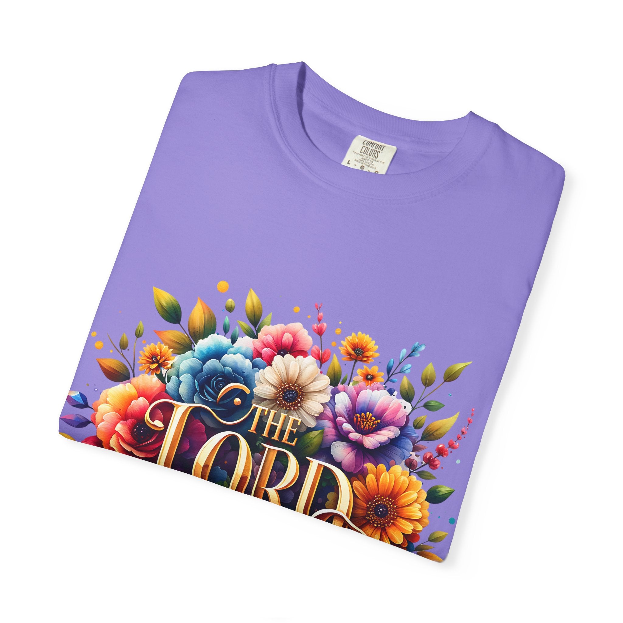 T-Shirt — "The Lord Is My Strength" Floral Christian Tee