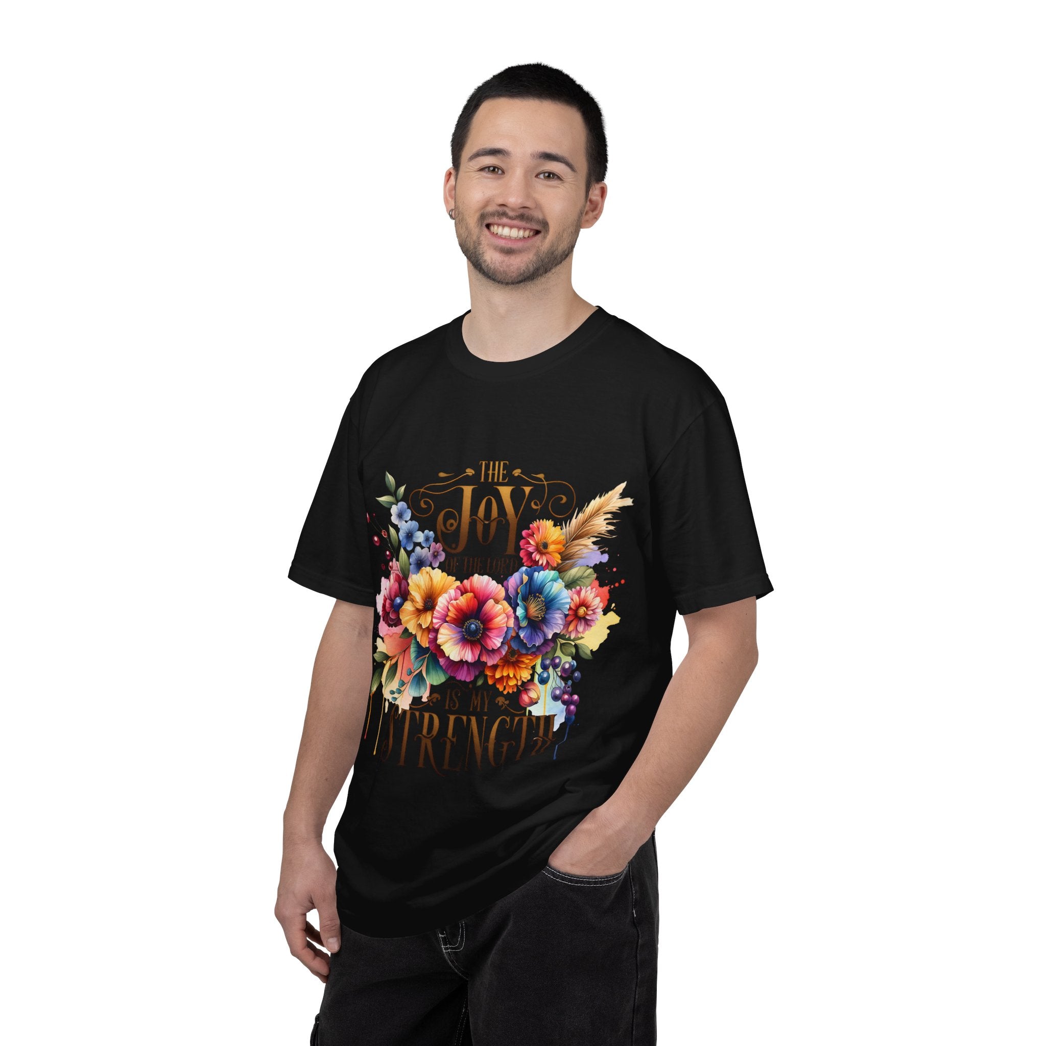 Joy in the Lord Floral T-Shirt — "The Joy of the Lord Is My Strength" Christian Tee