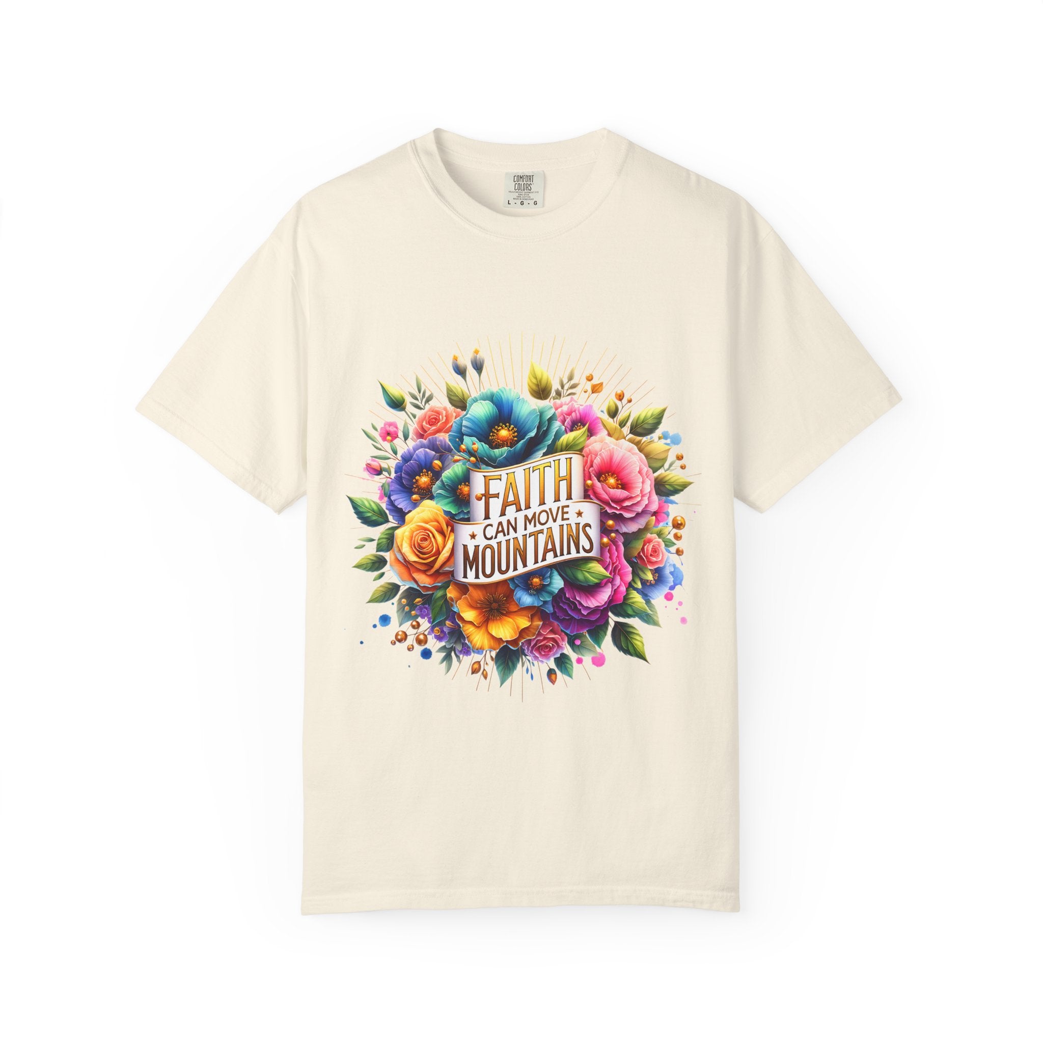 Faith Can Move Mountains Floral T‑Shirt