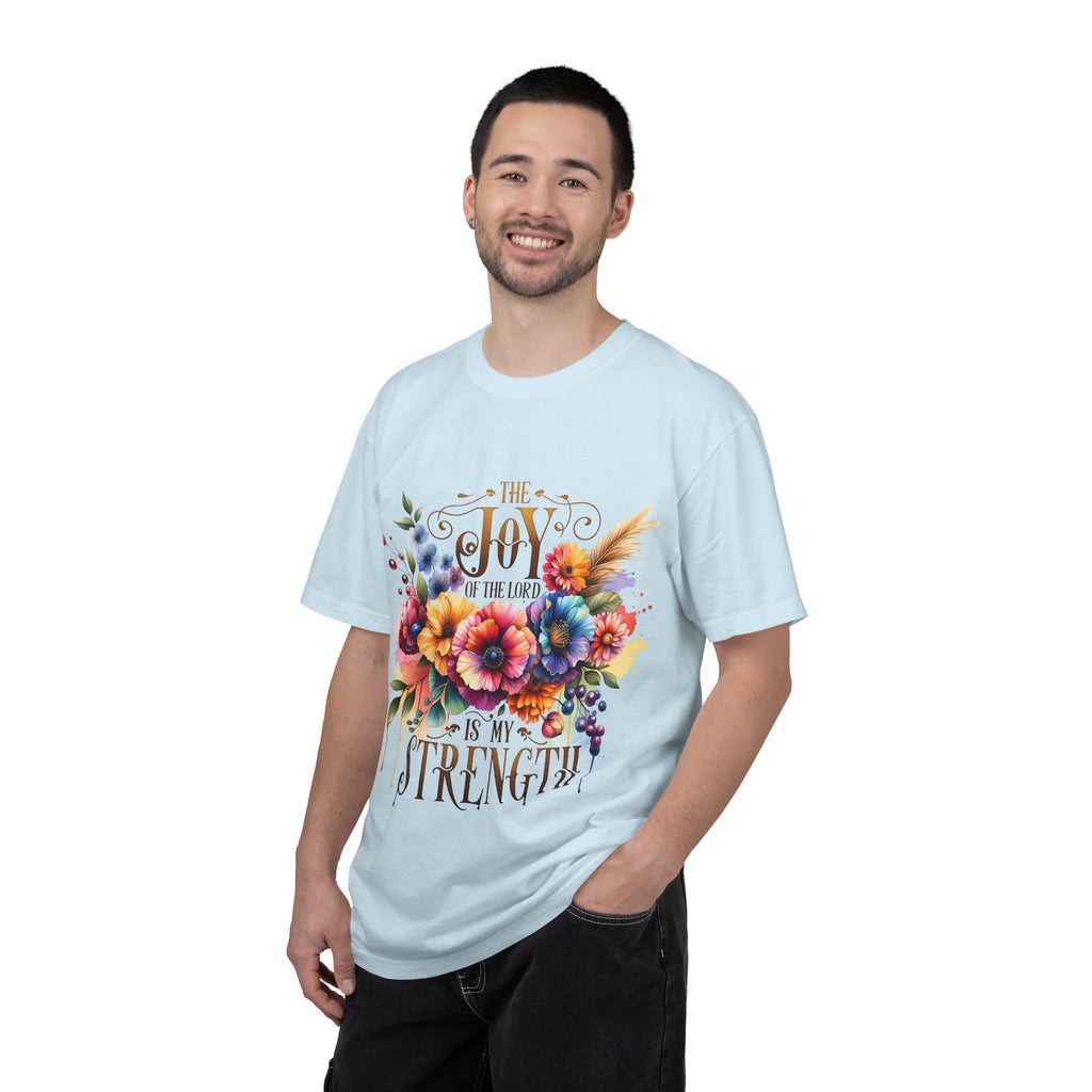 Joy in the Lord Floral T-Shirt — "The Joy of the Lord Is My Strength" Christian Tee