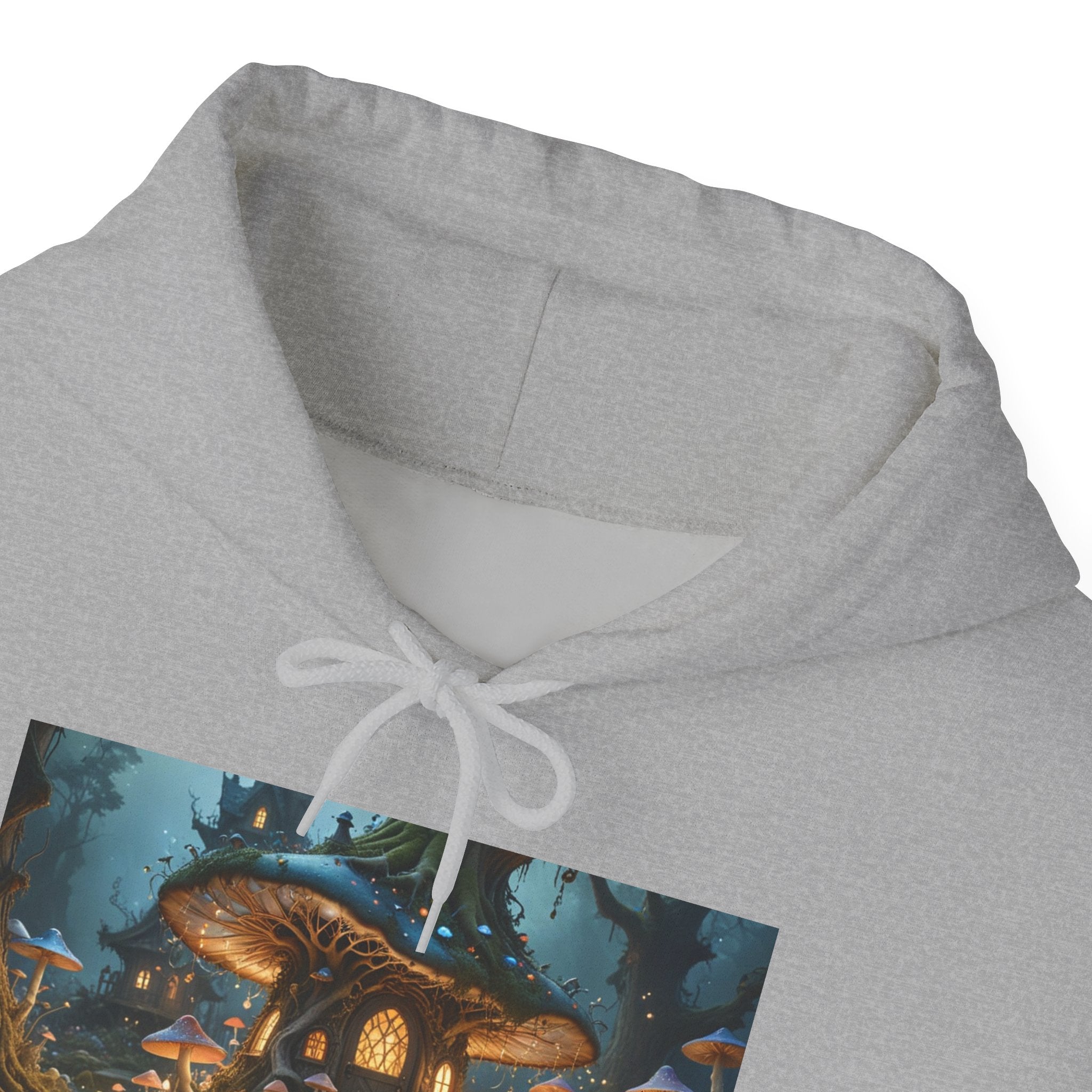 Hoodie — Enchanted Mushroom Cottage Illustration Hoodie