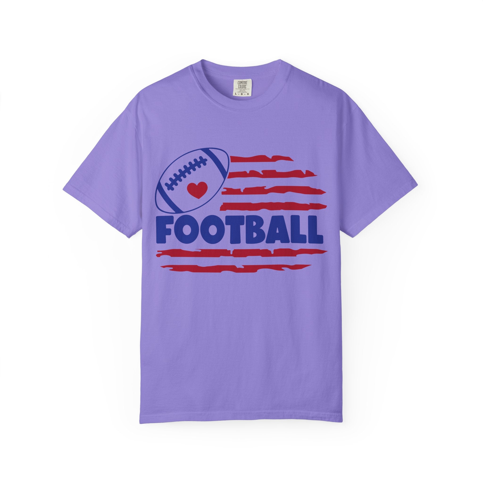 Patriotic Heart Football T-Shirt