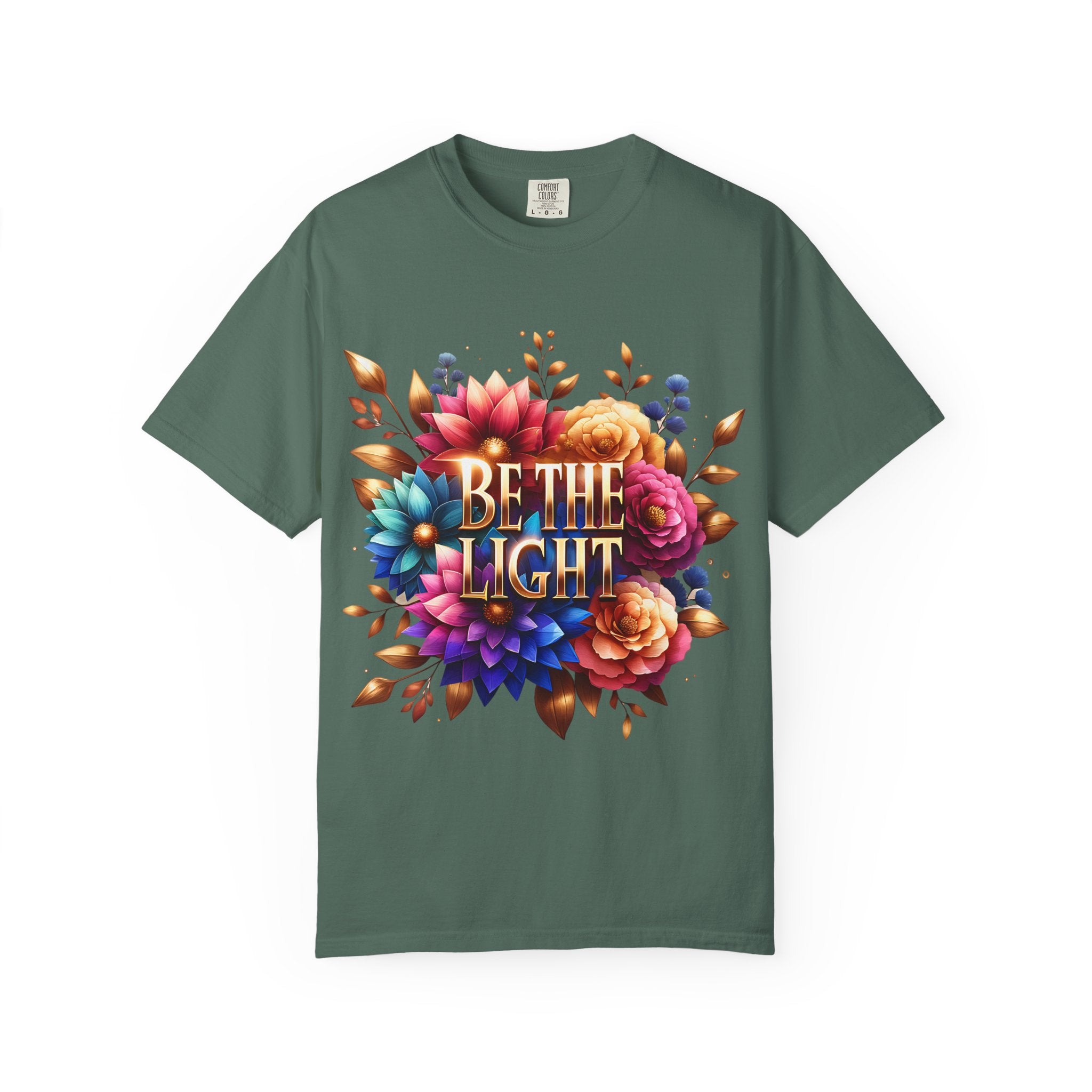 Be The Light Floral T-Shirt — Inspirational Botanical Graphic Tee
