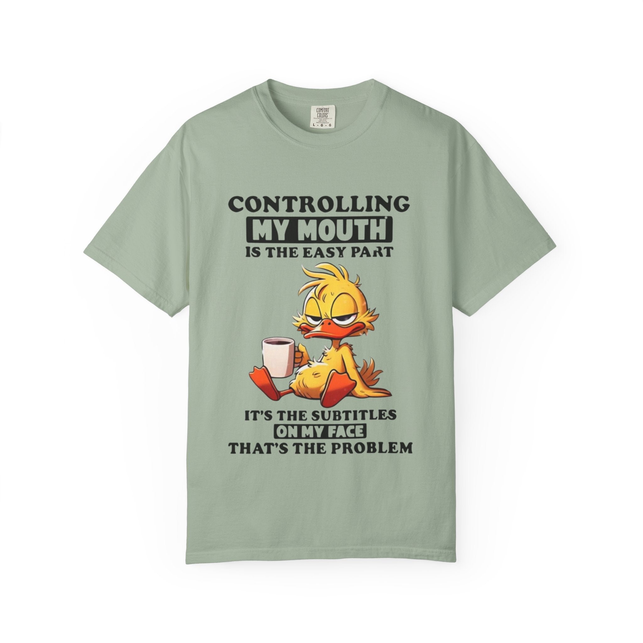 Controlling My Mouth T-Shirt — Funny Duck Face Coffee Graphic Tee