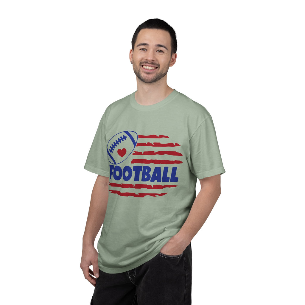 Patriotic Heart Football T-Shirt