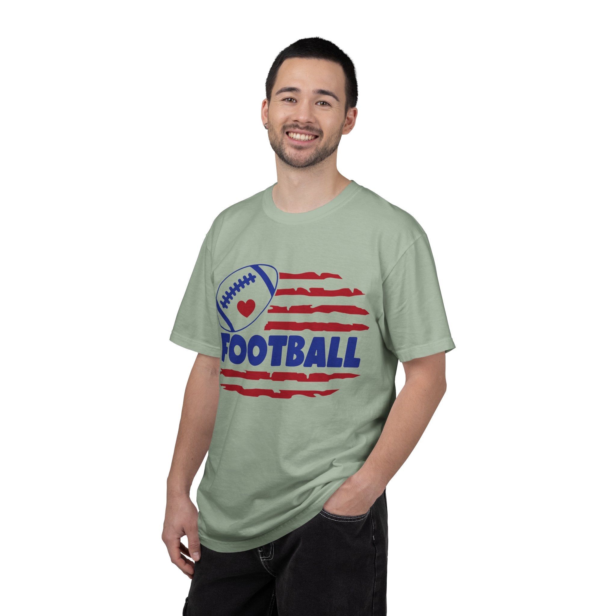 Patriotic Heart Football T-Shirt