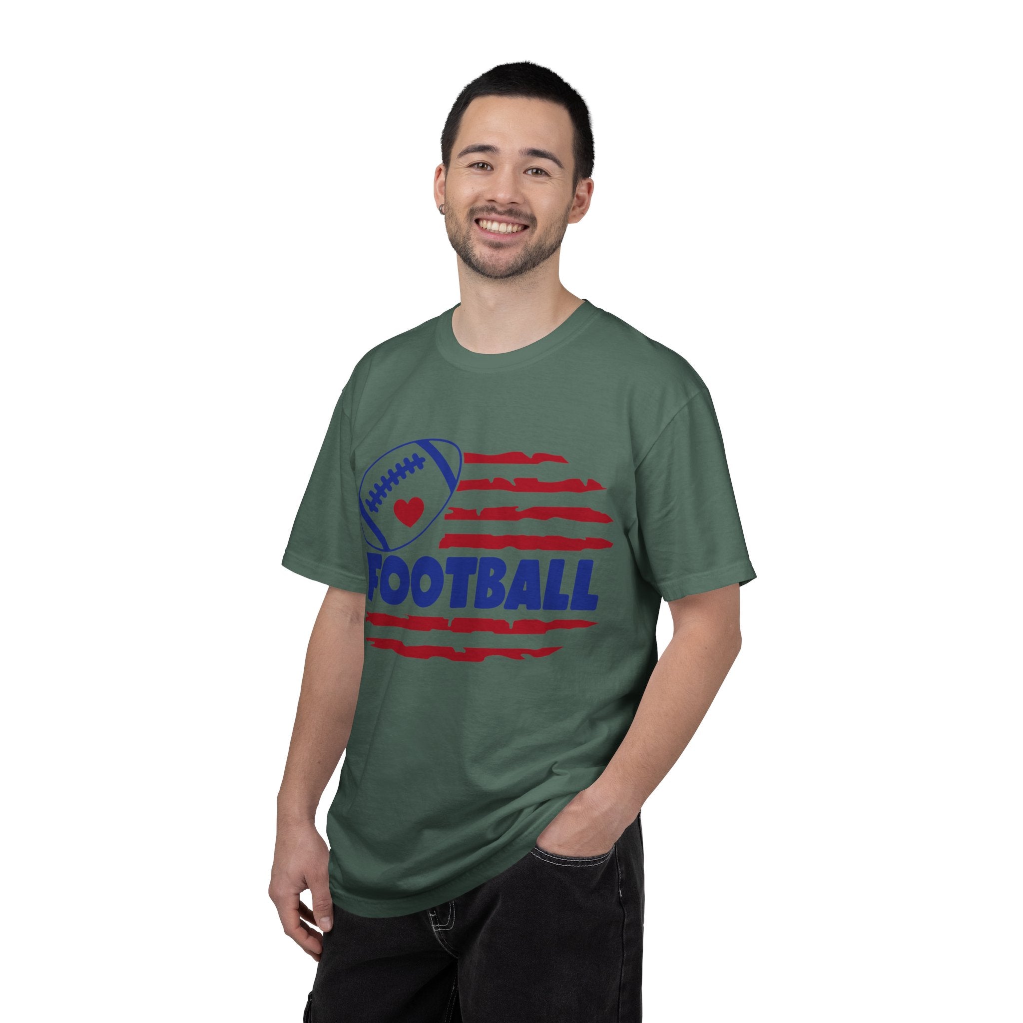 Patriotic Heart Football T-Shirt