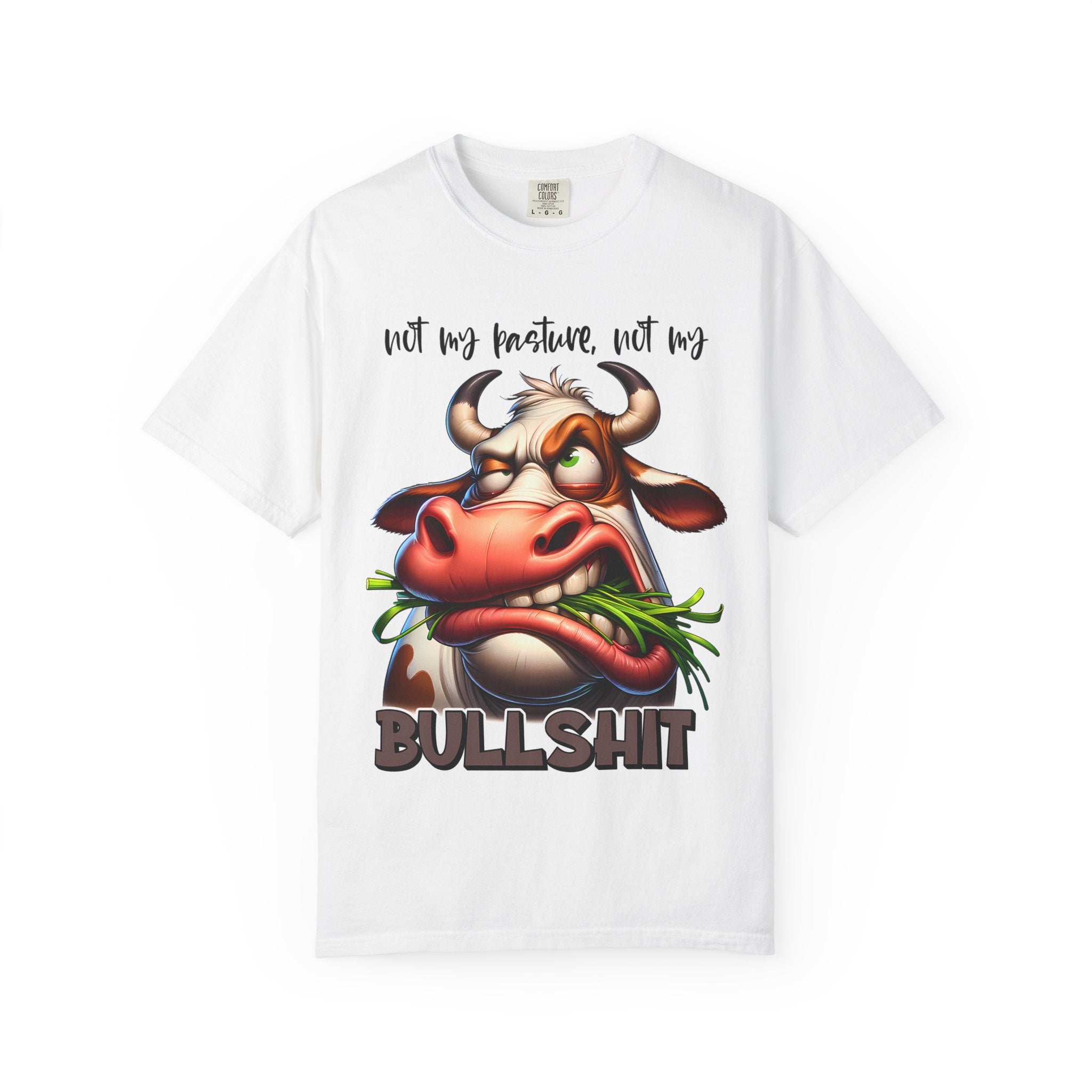 Graphic T-Shirt — 'Not My Horoscope, Not My Bullshit' Funny Cow Illustration
