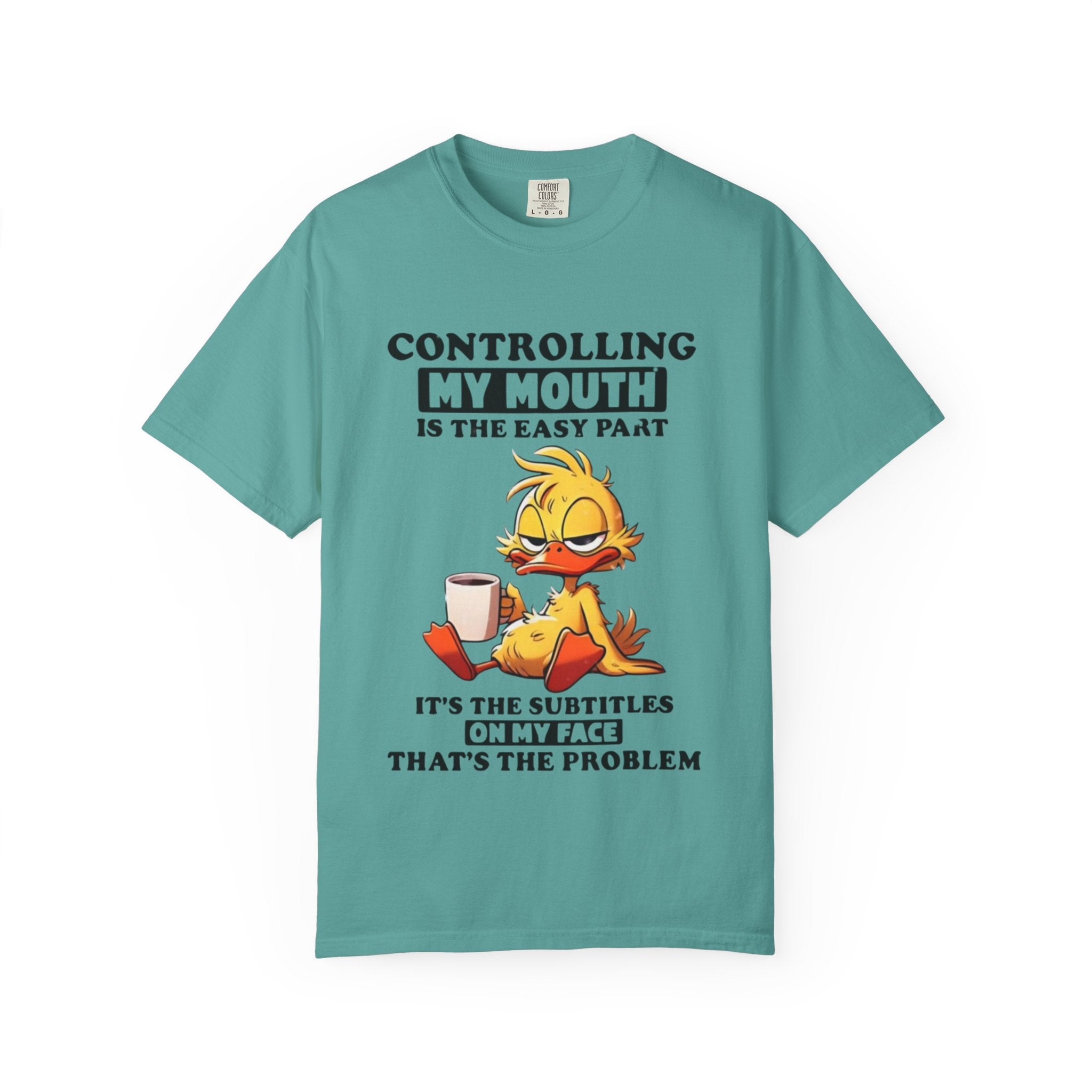 Controlling My Mouth T-Shirt — Funny Duck Face Coffee Graphic Tee