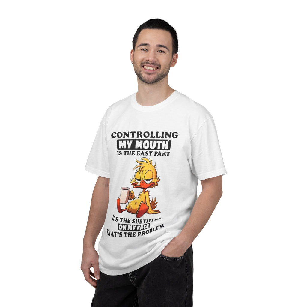 Controlling My Mouth T-Shirt — Funny Duck Face Coffee Graphic Tee