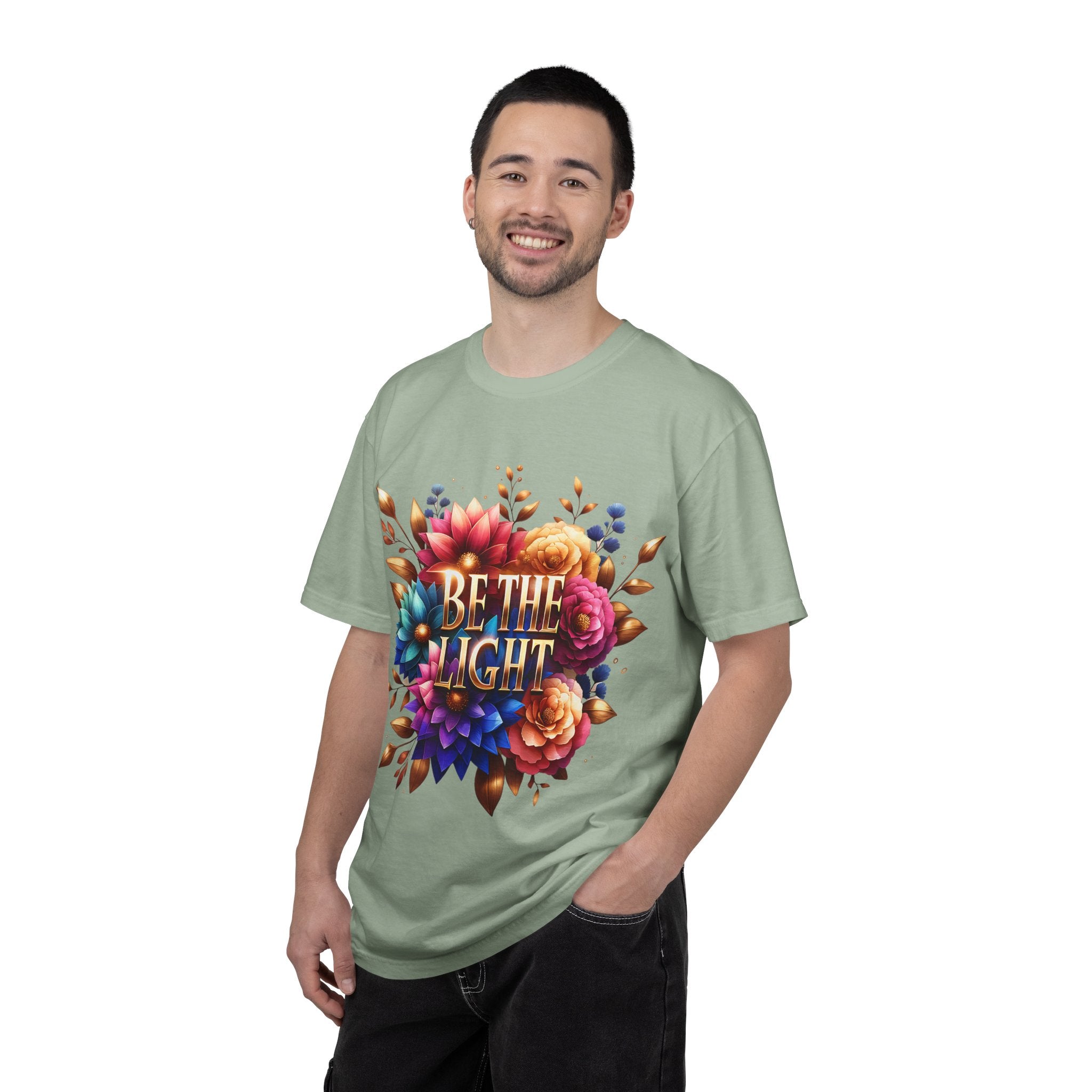 Be The Light Floral T-Shirt — Inspirational Botanical Graphic Tee