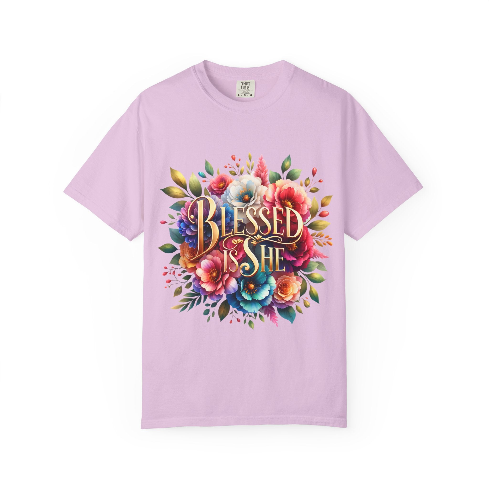 Blessed Is She Floral T-Shirt — Inspirational Christian Tee