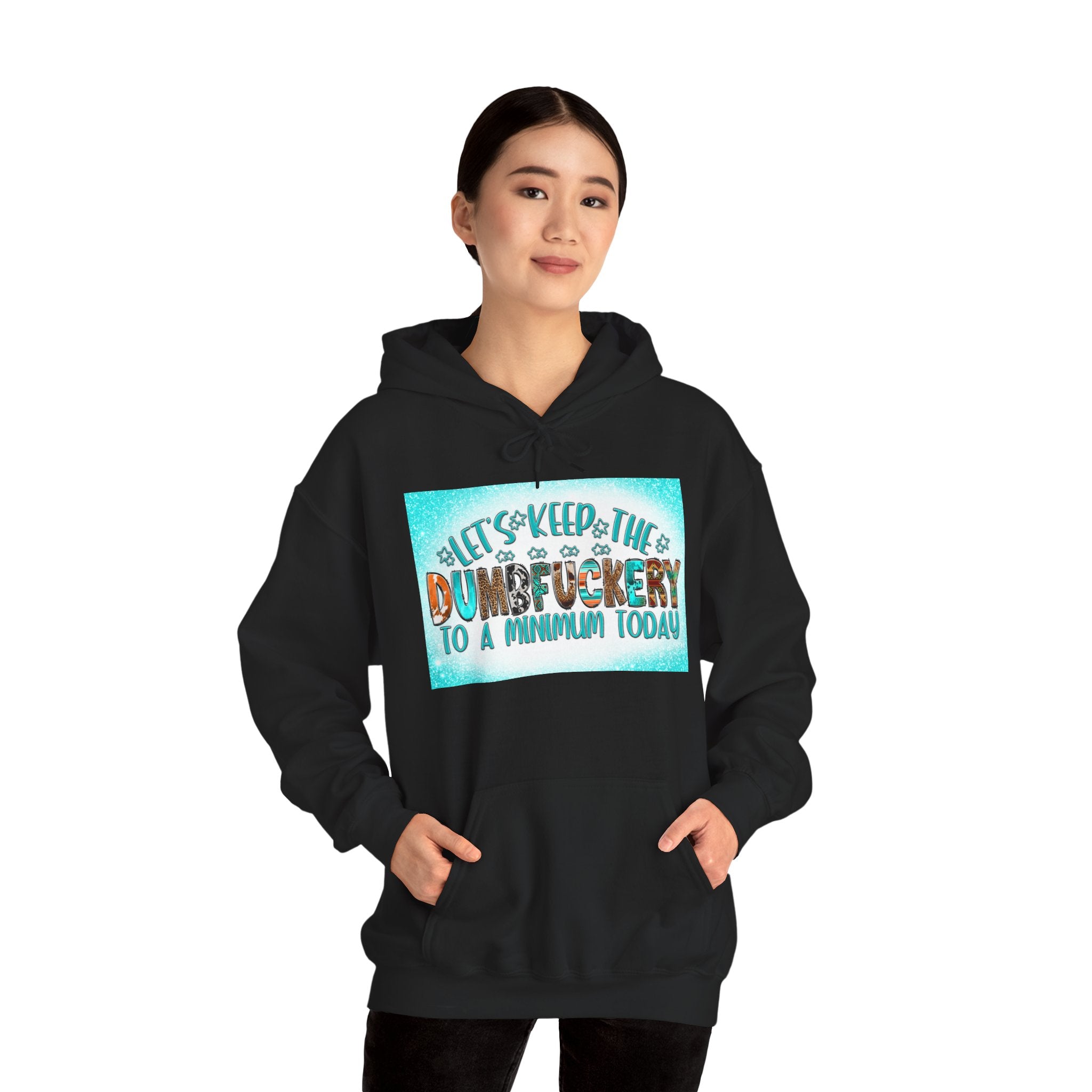 Hoodie — "Let's Keep the Dumbfuckery to a Minimum Today" Funny Graphic Pullover