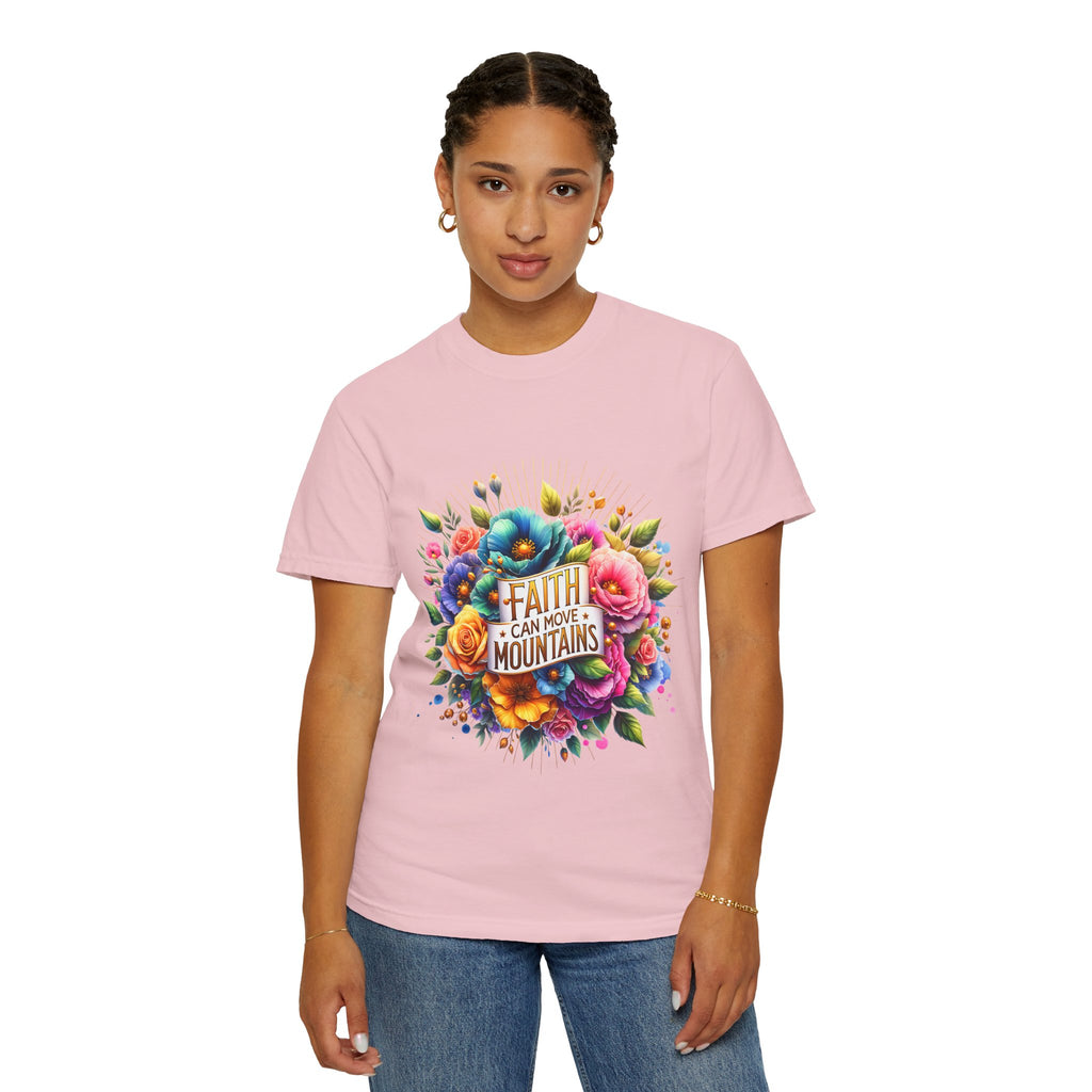 Faith Can Move Mountains Floral T‑Shirt