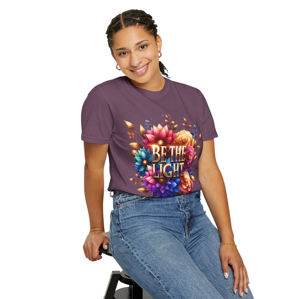 Be The Light Floral T-Shirt — Inspirational Botanical Graphic Tee